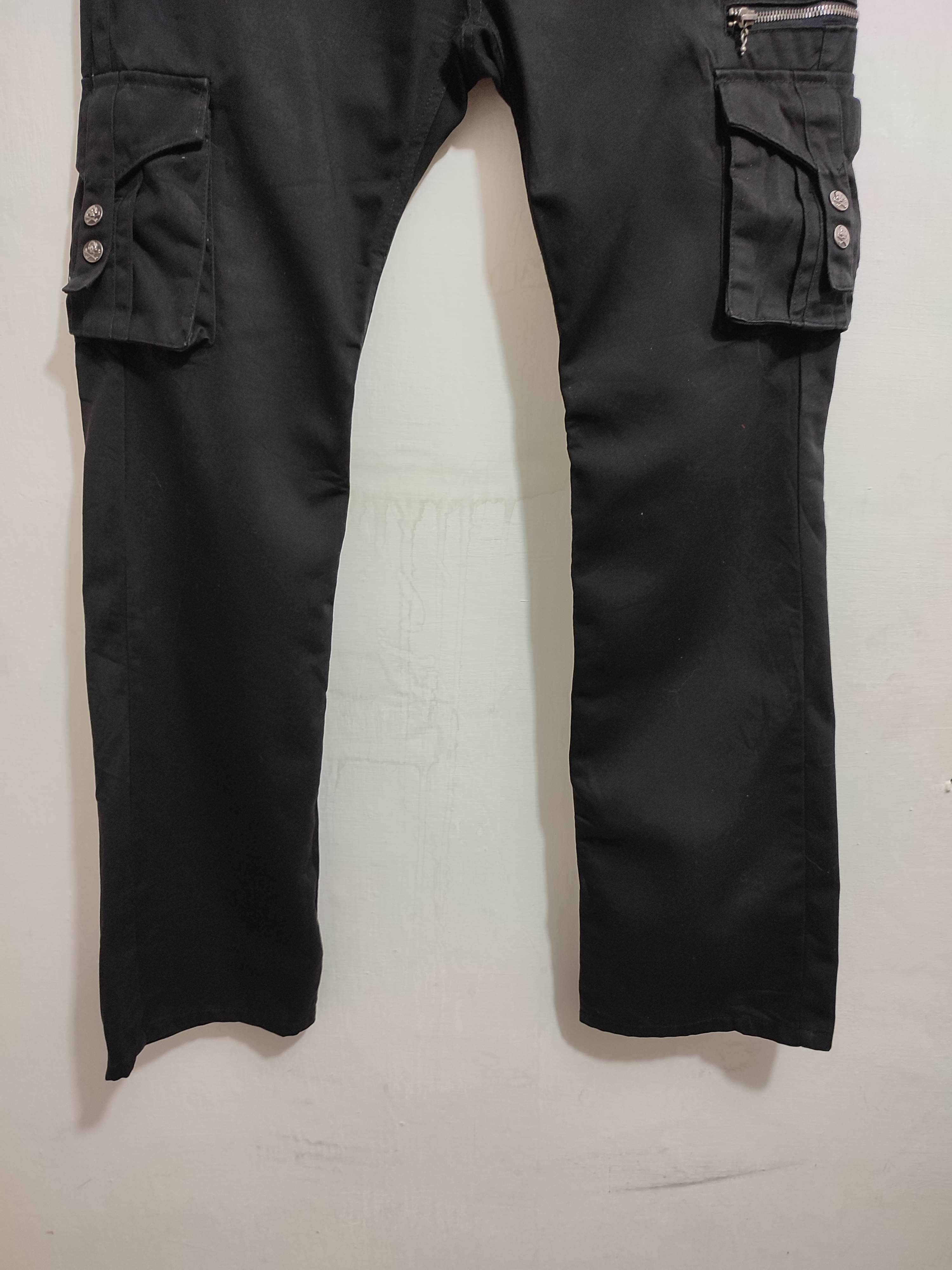Japanese Brand 🔥Doublefocus doubleWaist Cargo Skull Button Punk Pants Size US 33 - 7 Thumbnail