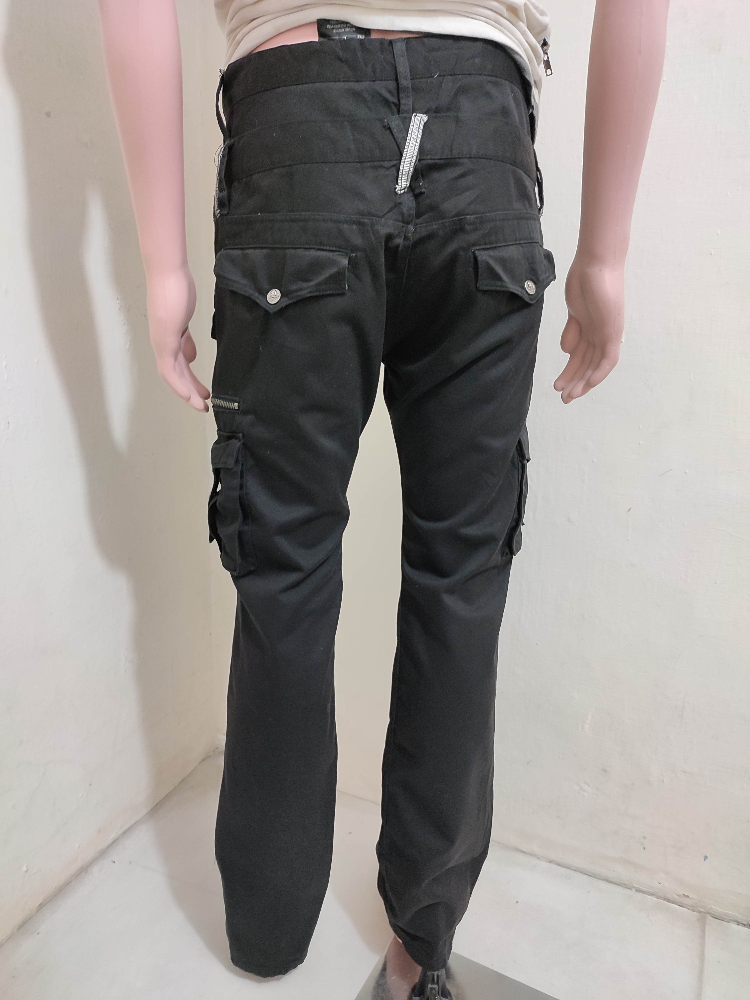 Japanese Brand 🔥Doublefocus doubleWaist Cargo Skull Button Punk Pants Size US 33 - 4 Thumbnail