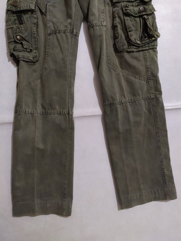 Japanese Brand 🔥Bapai Cargo Tactical Multi pocket Olive Colour Pants Size US 29 - 3 Thumbnail
