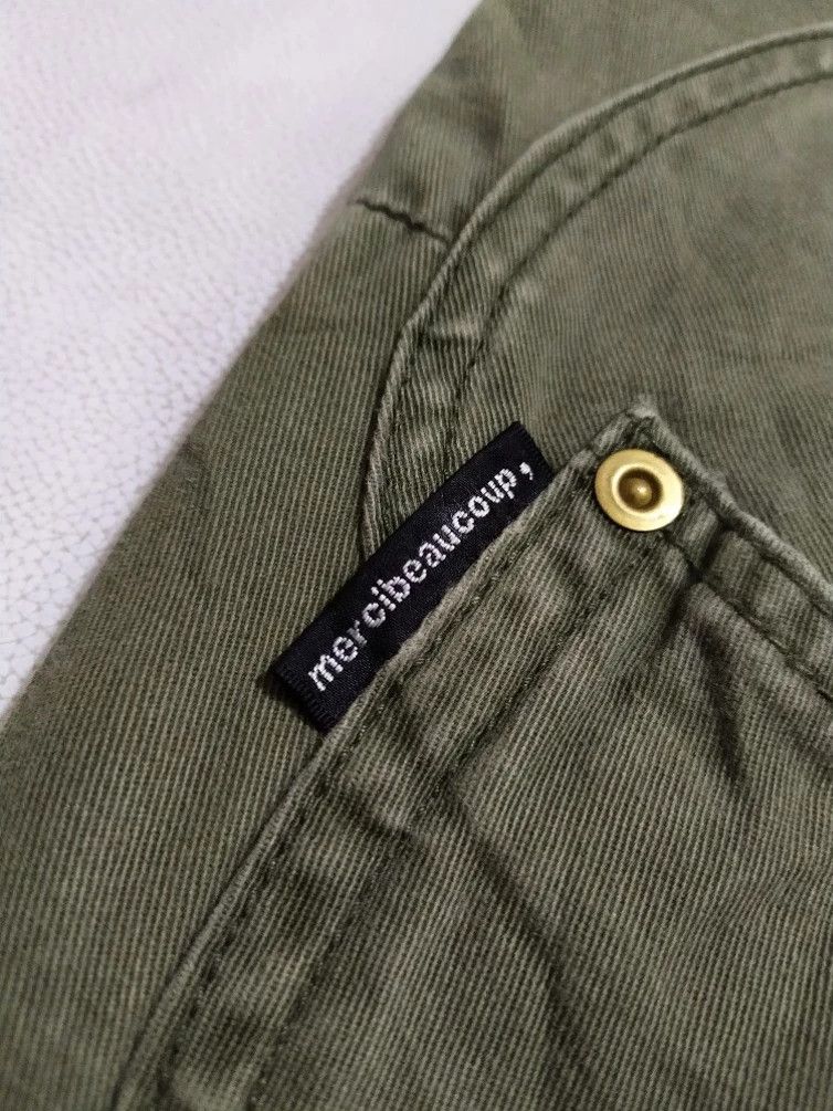 Issey Miyake × mercibeaucoup 🔥Miyake Mercibeaucoup Drop Crotch Olive Cargo Pants Size US 29 - 8 Thumbnail