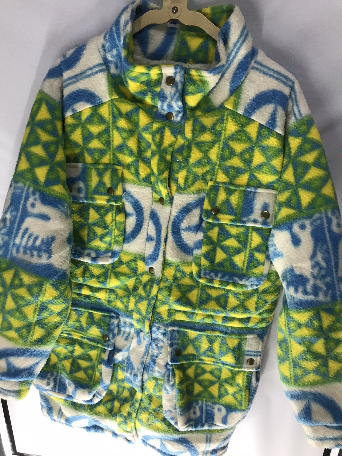 Chiyogami printed multipocket parkas jacket