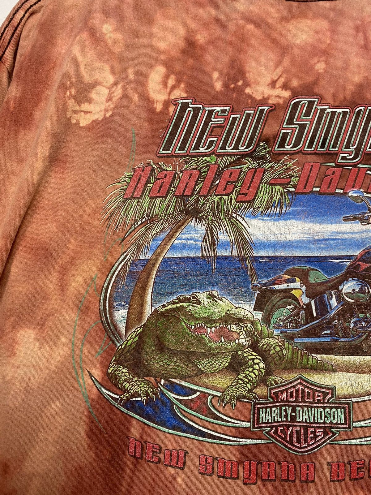 Harley Davidson × Vintage Harley Davidson vintage Tie-dye T-shirt New Smyrna Beach FL Size US XL / EU 56 / 4 - 9 Thumbnail