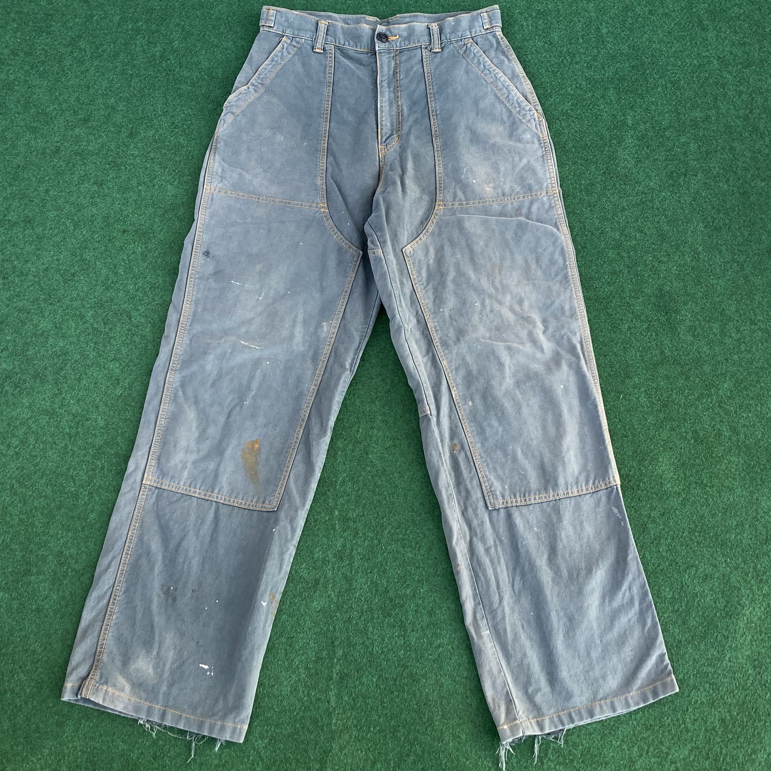 Japanese Brand Vtg John Bull Double Knee Work Wear Paint Zipper Pant Jeans Size US 30 / EU 46 - 1 Thumbnail