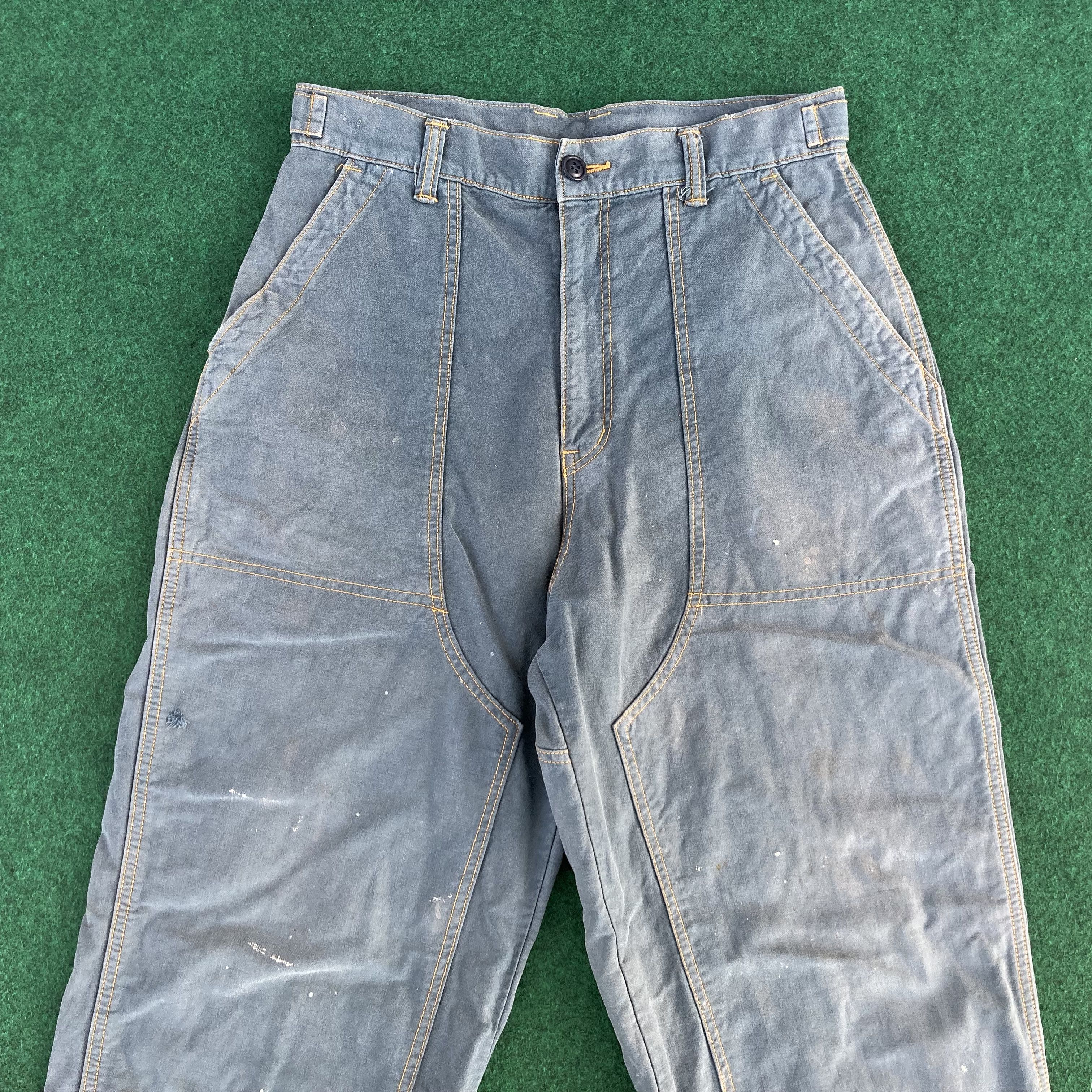 Japanese Brand Vtg John Bull Double Knee Work Wear Paint Zipper Pant Jeans Size US 30 / EU 46 - 3 Thumbnail