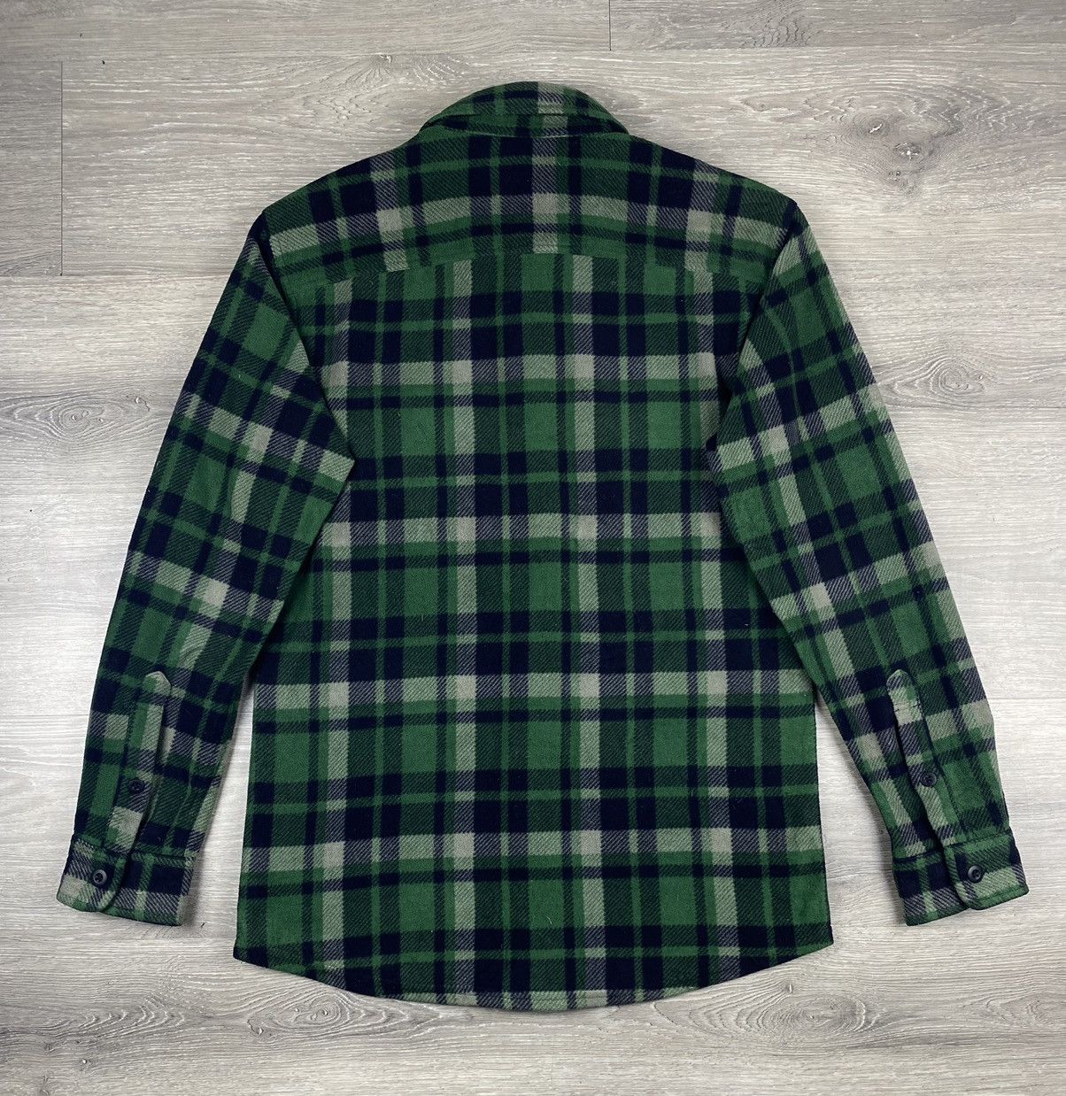 Flannel Vintage Uniqlo Shadow Plaid Fleece Button Up Shirt Flannel Size M / US 6-8 / IT 42-44 - 4 Thumbnail