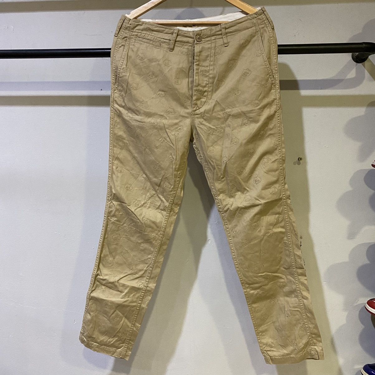 image of issey Miyake By Ne-Net Monogram Embroidery Casual Pant in Light Brown, Men's (Size 34)