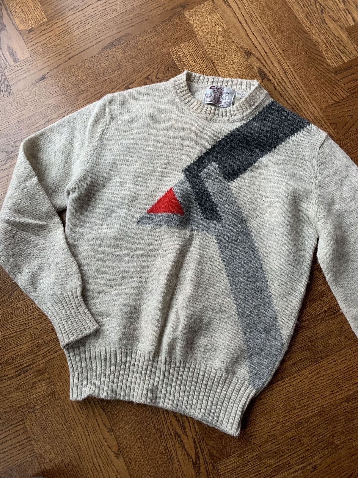 Japanese Brand × Vintage 80s Vintage Wool Sweater ALD Printed Wool Pullover Knit Jump Size US S / EU 44-46 / 1 - 1 Thumbnail