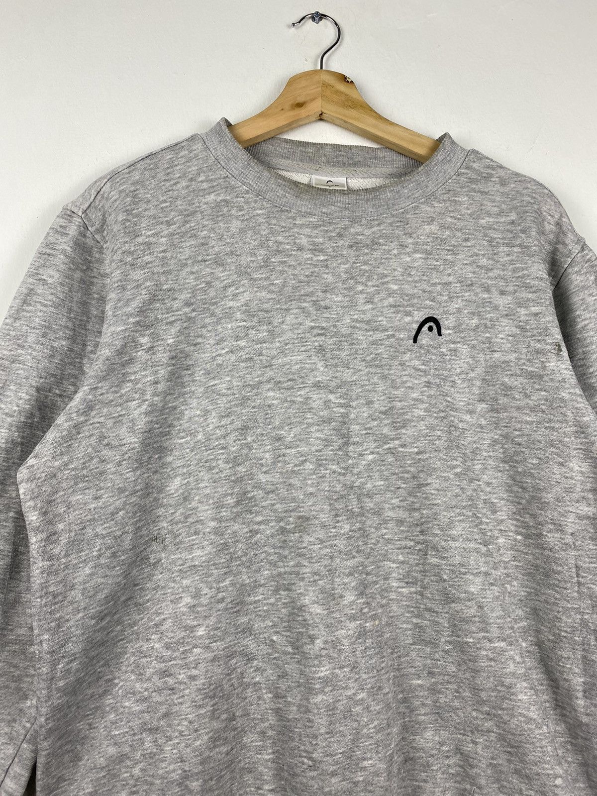 Japanese Brand STEAL 🔥 Vintage Small Logo Embroidered Head Sweatshirt Size US L / EU 52-54 / 3 - 3 Thumbnail