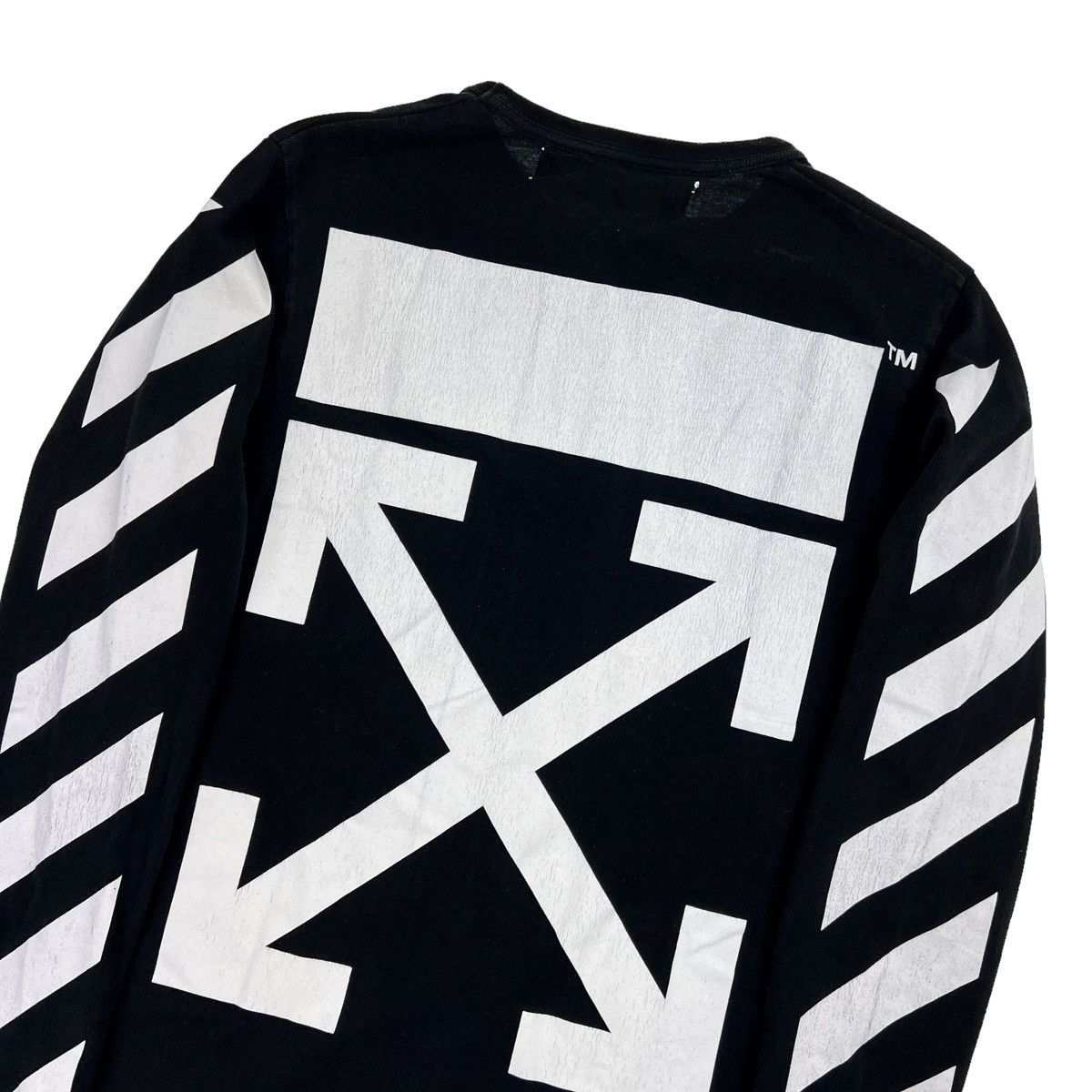 image of Off White Off-White Diagonal Arrows Black Long Sleeve T Shirt, Men's (Size XS)