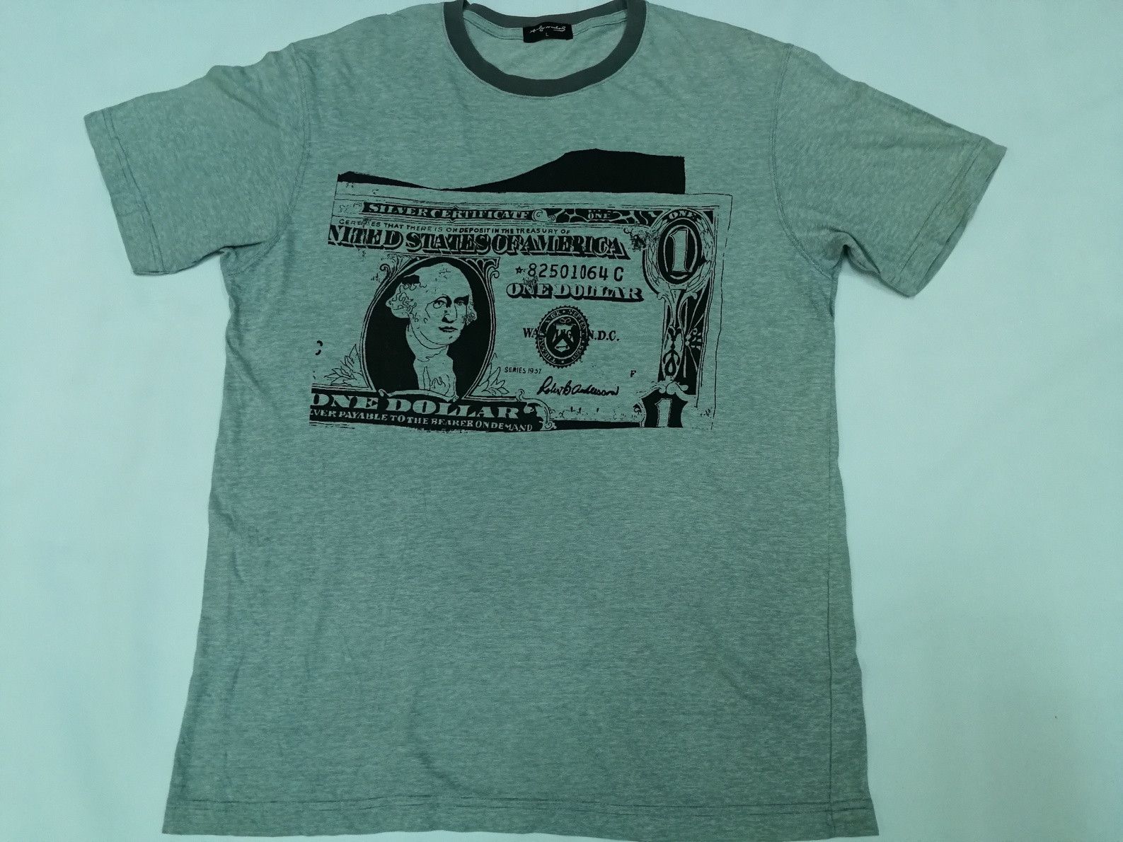 Andy Warhol ANDY WARHOL Big Logo One Dollar Money Art Tee Size US L / EU 52-54 / 3 - 1 Thumbnail