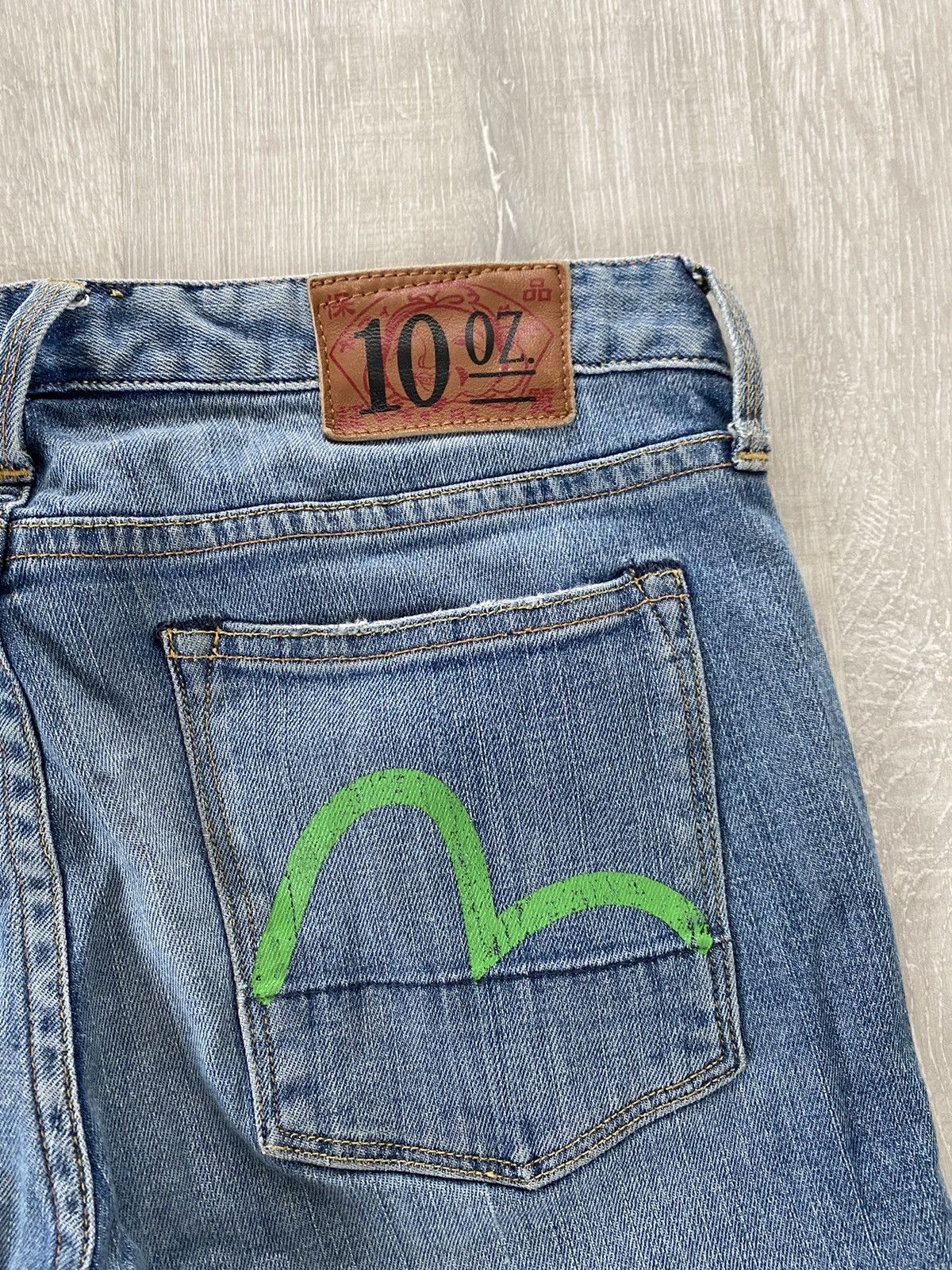 Evisu Evisu Japan vintage navy jeans green seagulls selvedge Size US 27 - 3 Thumbnail