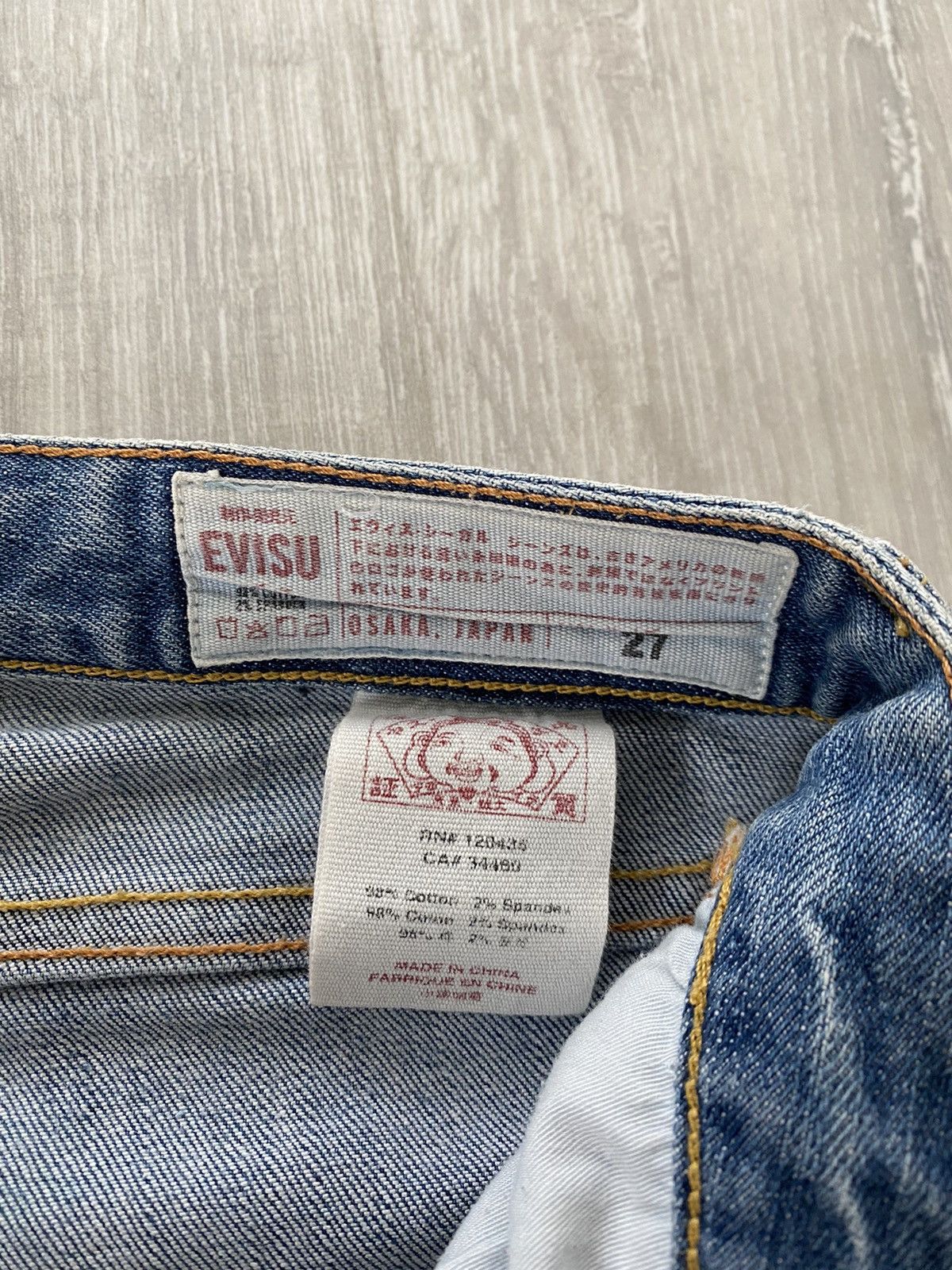 Evisu Evisu Japan vintage navy jeans green seagulls selvedge Size US 27 - 7 Thumbnail