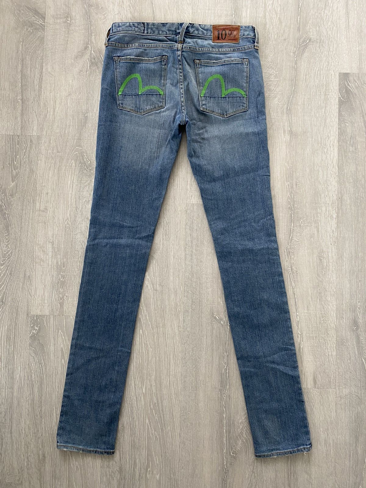 Evisu Evisu Japan vintage navy jeans green seagulls selvedge Size US 27 - 2 Thumbnail