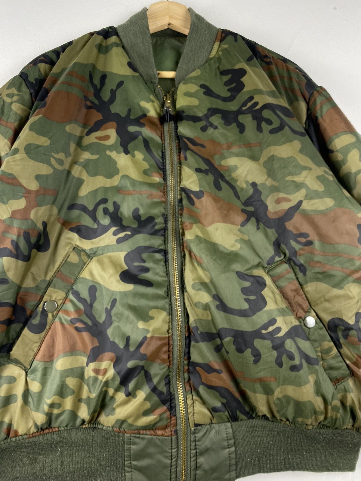 Other Vintage Puremind Camo Riversable Zip Up Bomber Jacket Size US L / EU 52-54 / 3 - 5 Thumbnail