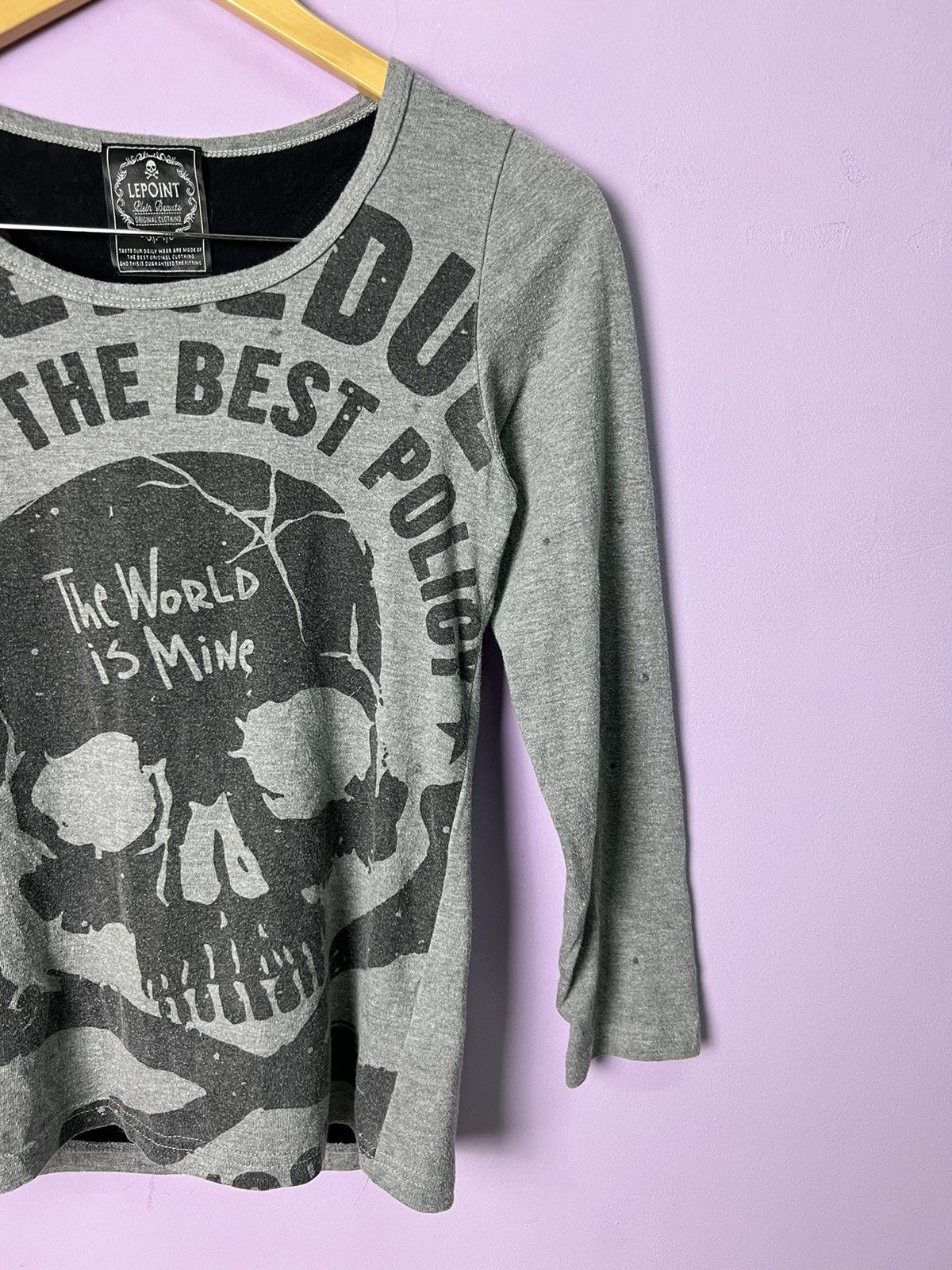 Seditionaries 🔥Lepoint Skulls The World Is Mine Long Sleeves Size XS / US 0-2 / IT 36-38 - 7 Thumbnail