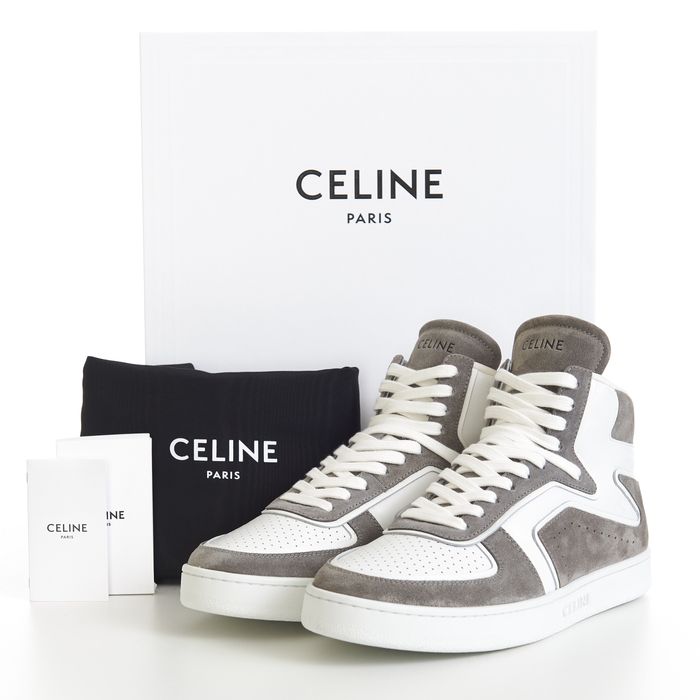 Celine CT-01 Z Hightop Sneakers In Grey/White Suede & Calfskin | Grailed