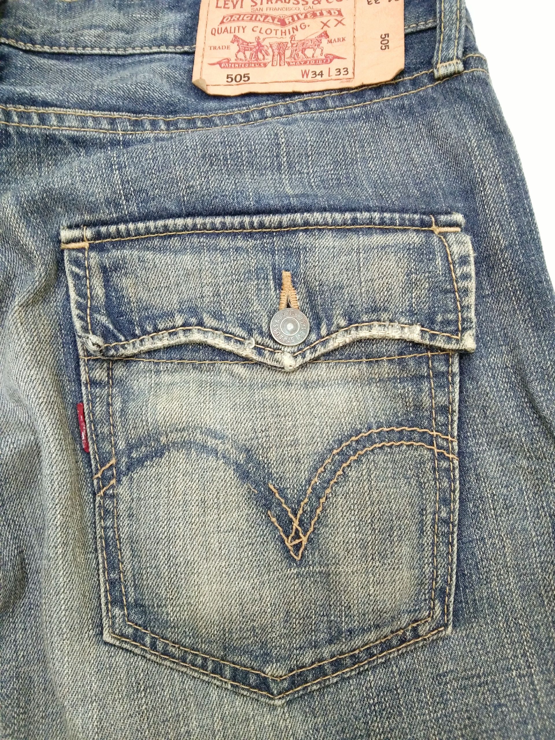 Levi's Vintage Levi's 505 Custom Patchwork Denim Jeans 34x32 Size US 34 / EU 50 - 3 Thumbnail