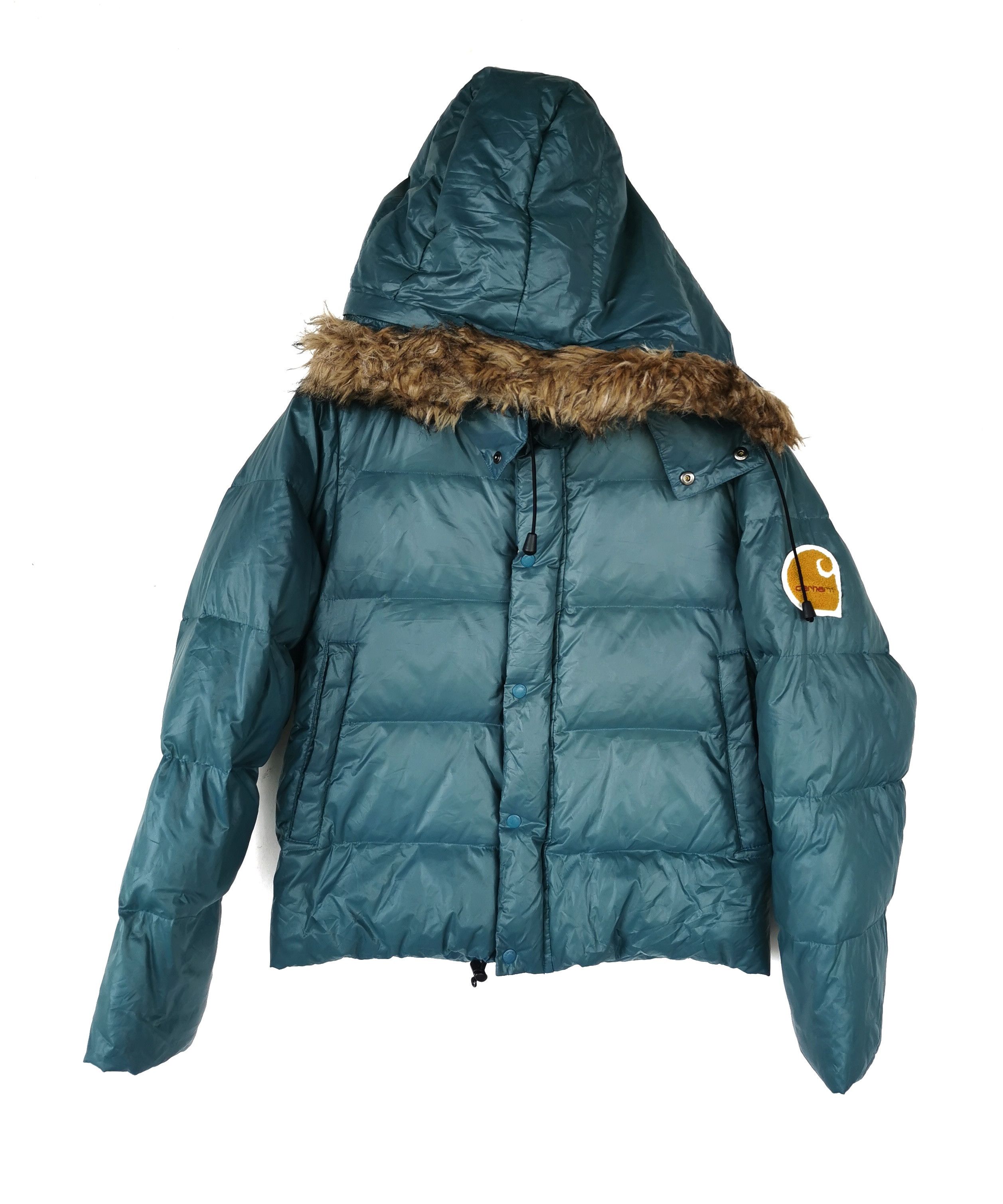 Carhartt 🔥Carhatt Green Puffer Down Fur Jacket🔥 Size US M / EU 48-50 / 2 - 1 Thumbnail