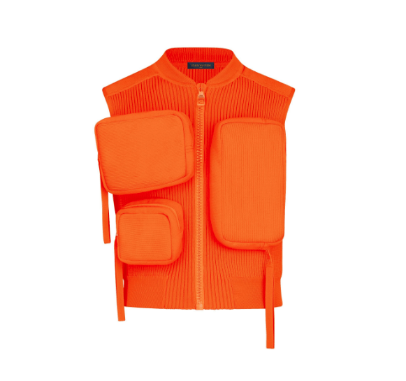 image of Louis Vuitton x Virgil Abloh Lv Ss 2019 Runway Ribbed Utility Gilet Vest Orange Virgil (Size Small)