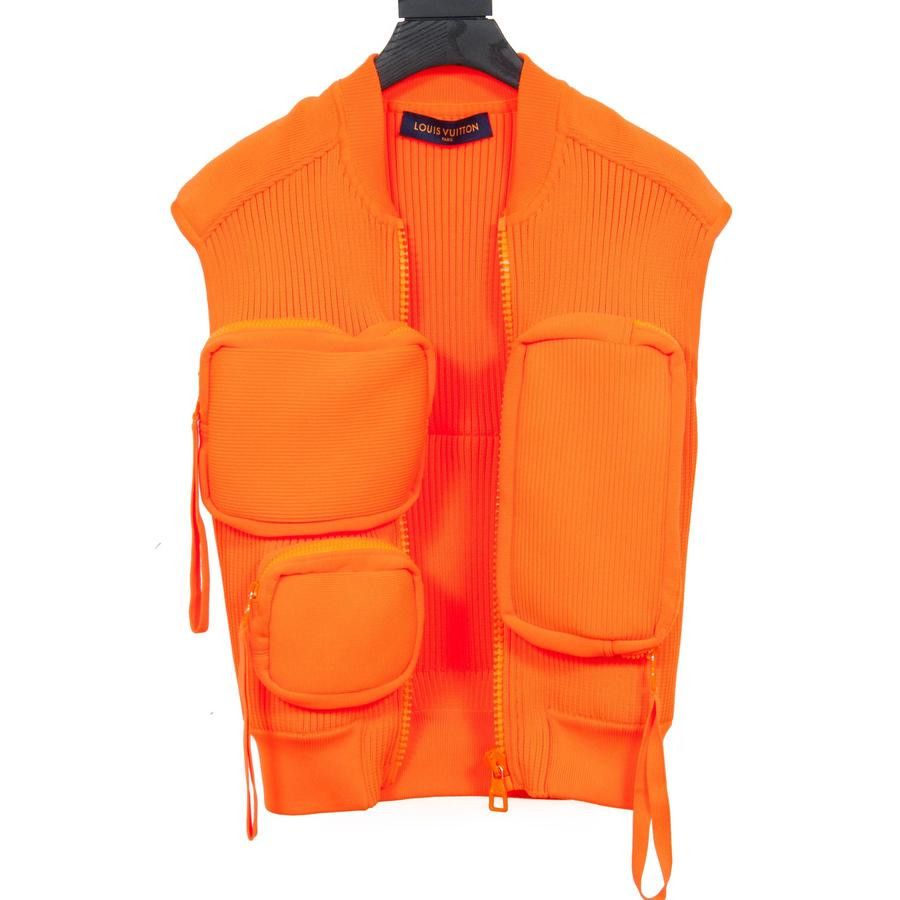 Louis Vuitton LV SS 2019 Runway Ribbed Utility Gilet Vest Orange Virgil Size US S / EU 44-46 / 1 - 4 Thumbnail