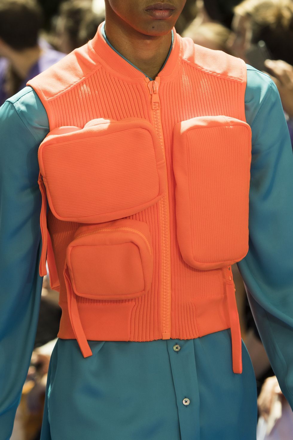 Louis Vuitton LV SS 2019 Runway Ribbed Utility Gilet Vest Orange Virgil Size US S / EU 44-46 / 1 - 2 Thumbnail