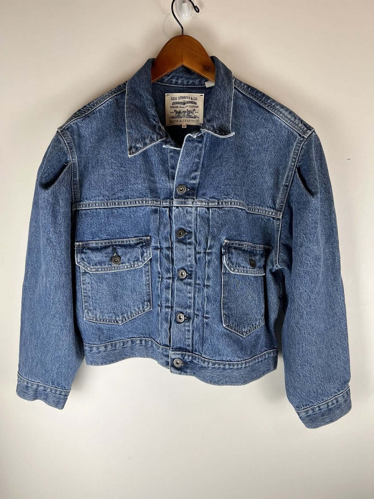 Levi's × Levi's Made & Crafted Levis Sunray Trucker Made & Crafted Cropped Denim Jacket Size XS / US 0-2 / IT 36-38 - 1 Thumbnail