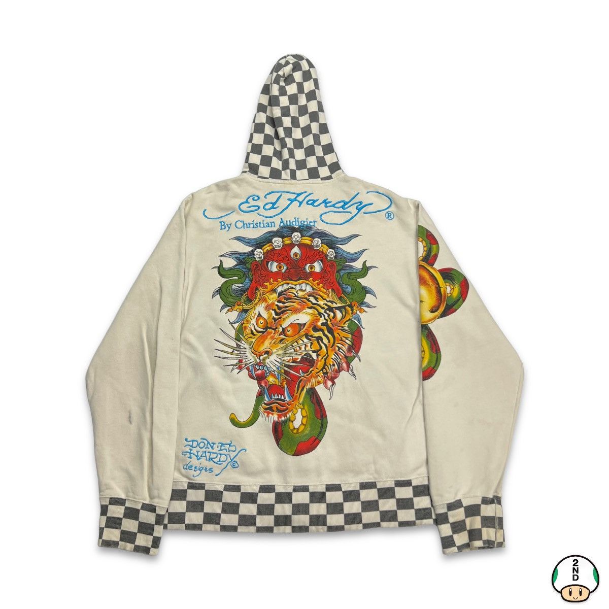 Ed Hardy Vintage Ed Hardy Christian Audigier Hoodie Flame Tiger Y2K Size US XL / EU 56 / 4 - 1 Thumbnail