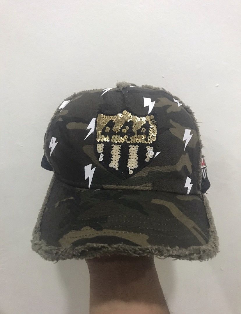 image of Trucker Hat x Vintage Distress Electric Cottage Yoshinori Kotake Parody Hat in Camouflage, Men's