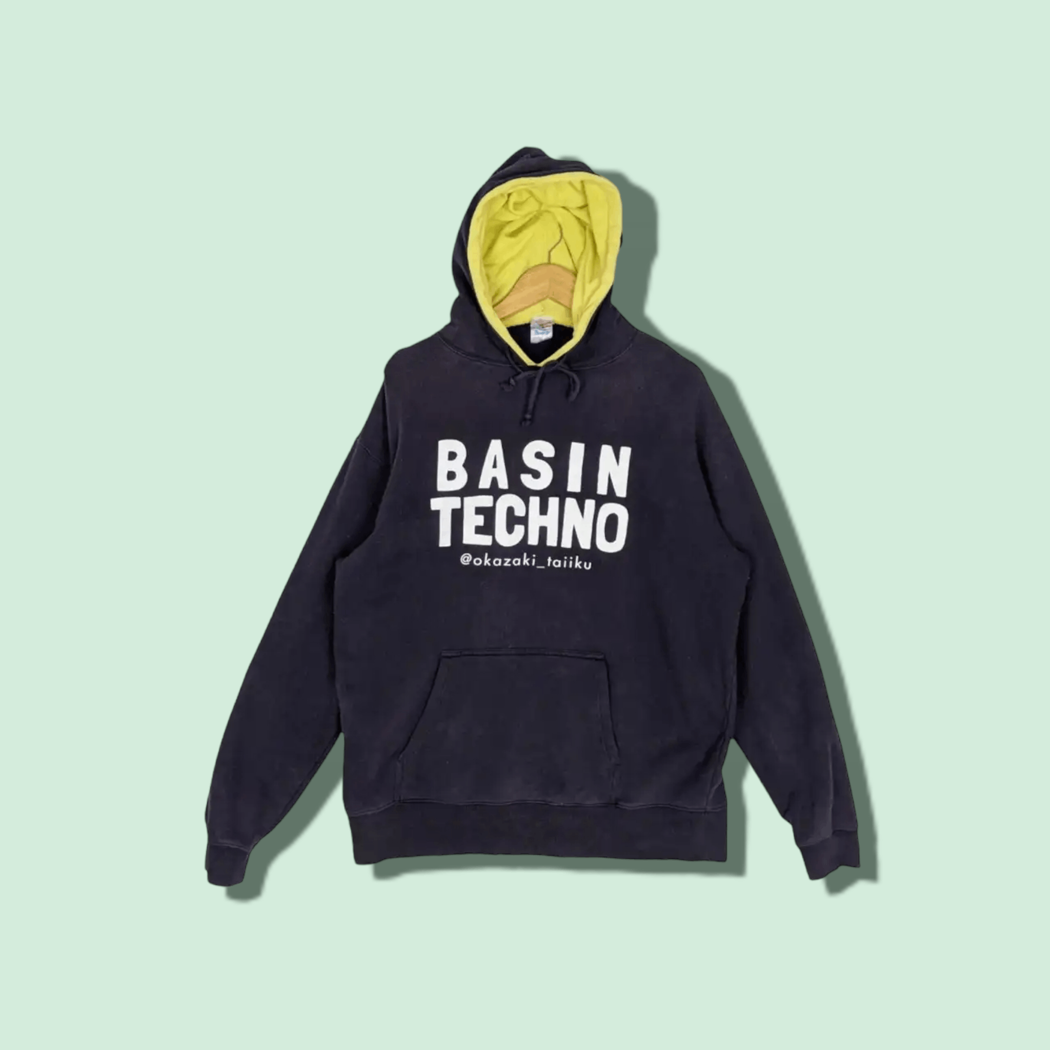 Japanese Brand BASIN TECHNO By Taiku Okazaki Rap DJ Hip Hop Hoodie Size US XL / EU 56 / 4 - 1 Thumbnail