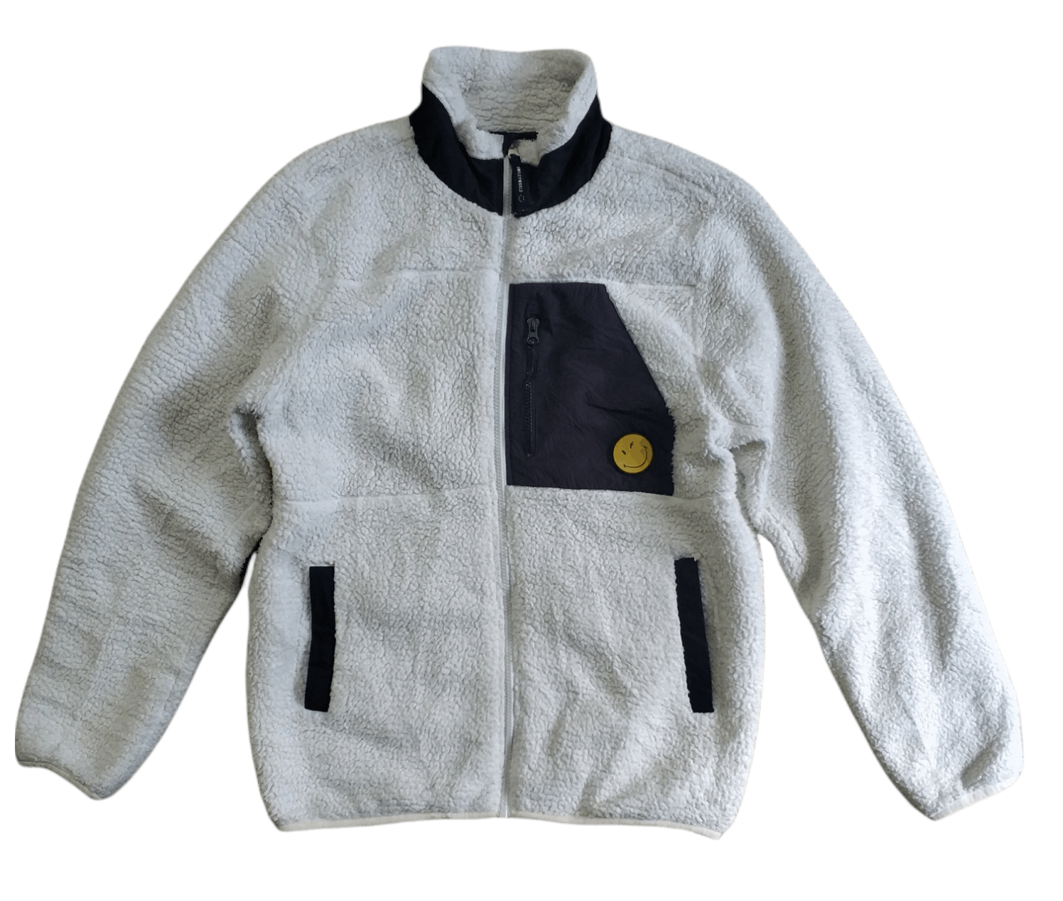 Japanese Brand 🔥White Smiley World Deep Pile Sherpa Jacket Size US S / EU 44-46 / 1 - 1 Thumbnail