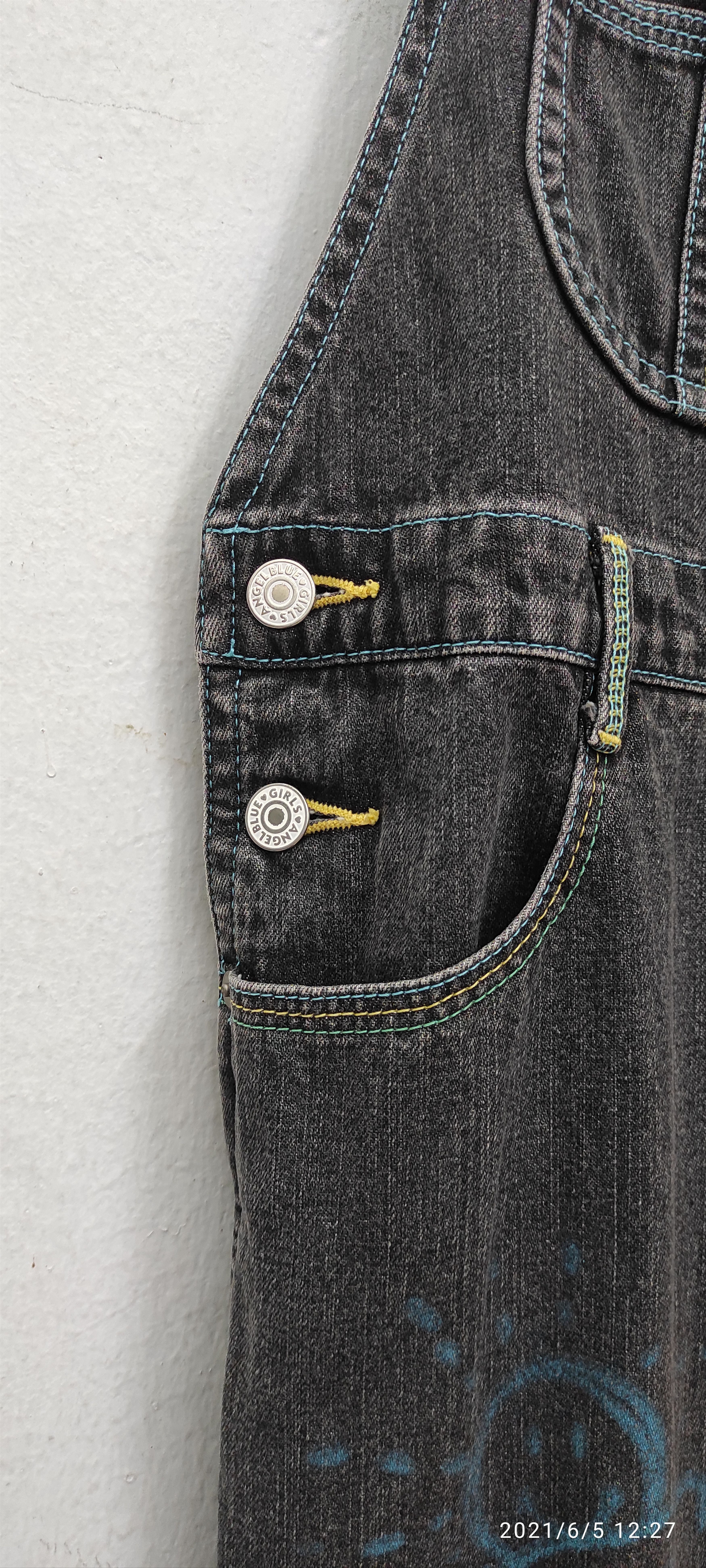 Angel Blue Archive 1990's ANGEL BLUE painter denim waistband overalls Size US 31 - 18 Thumbnail