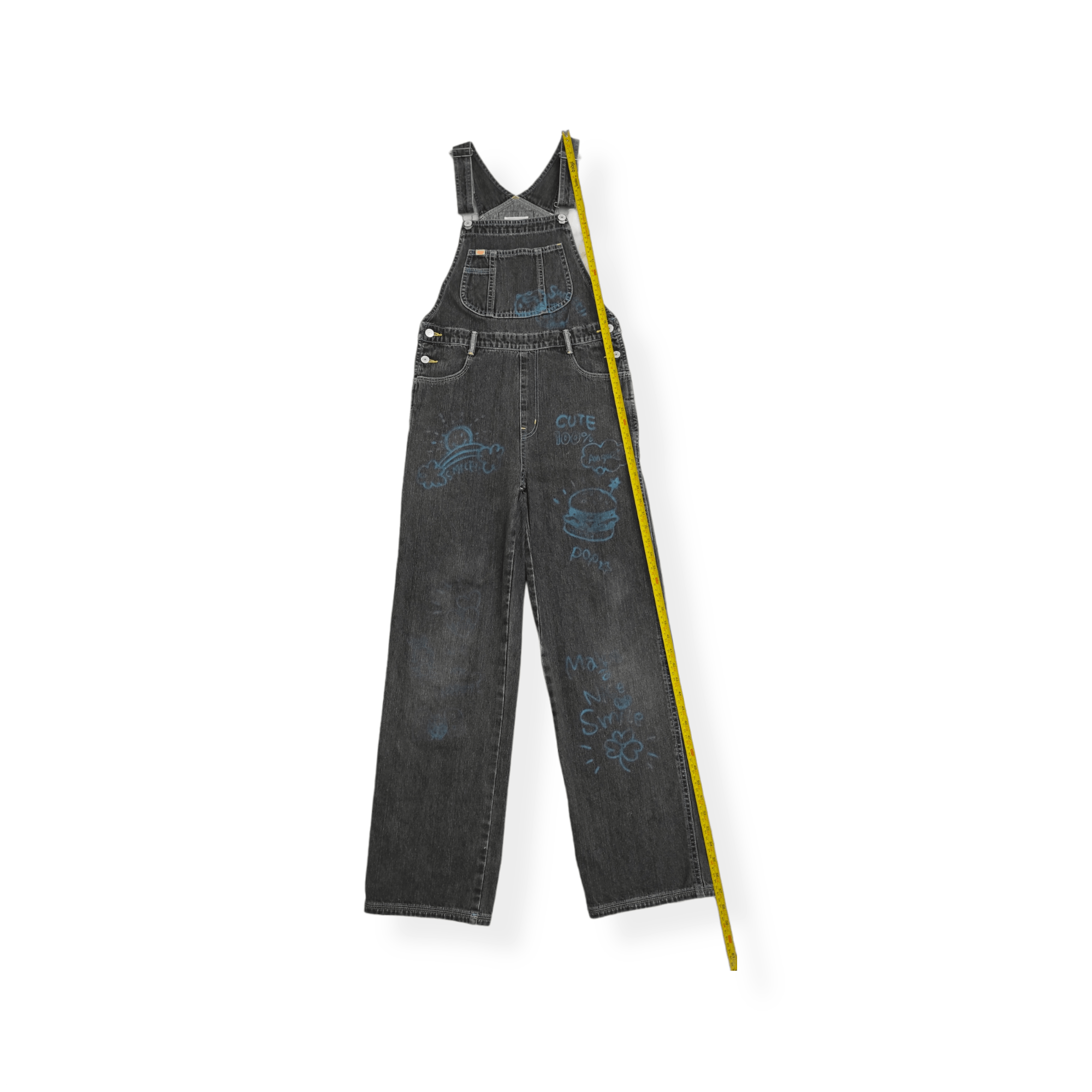 Angel Blue Archive 1990's ANGEL BLUE painter denim waistband overalls Size US 31 - 22 Thumbnail
