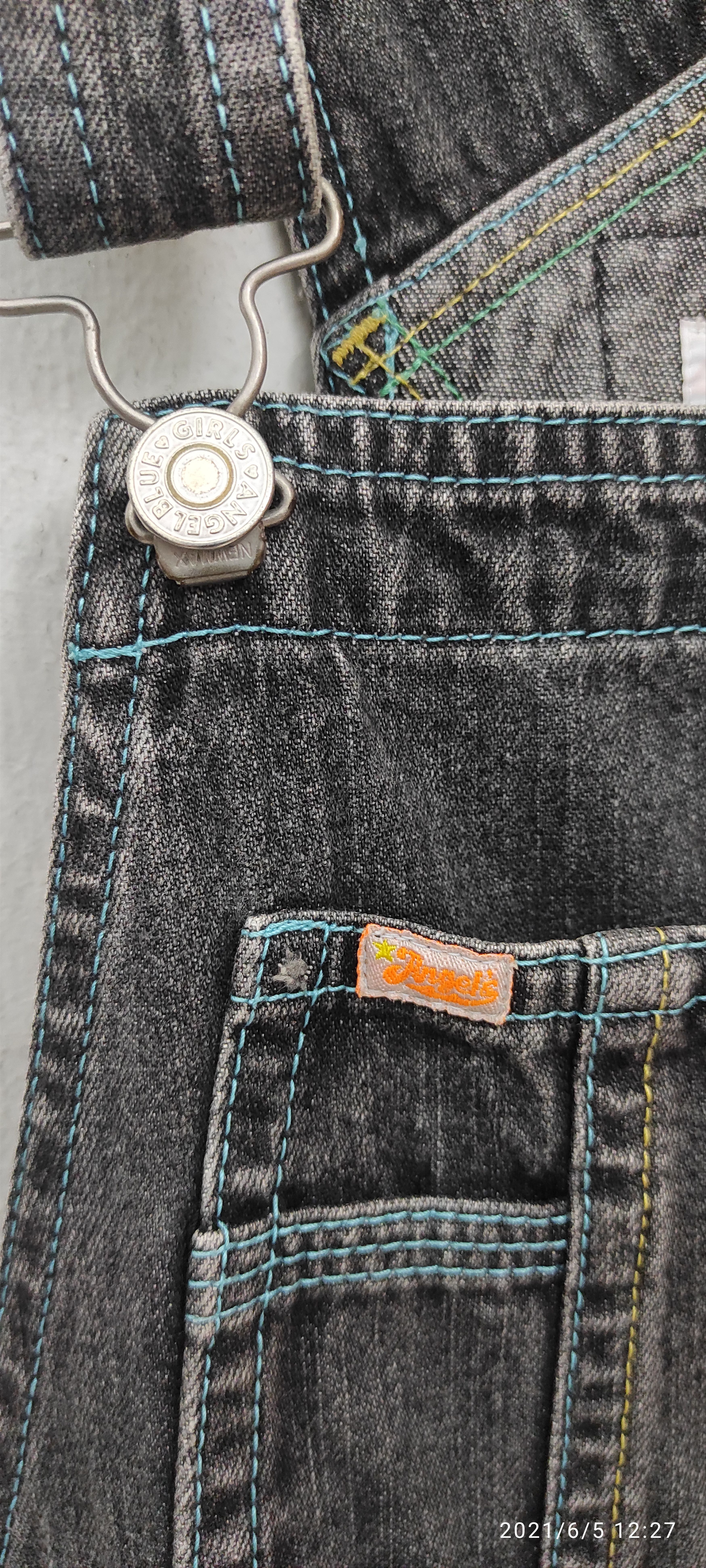 Angel Blue Archive 1990's ANGEL BLUE painter denim waistband overalls Size US 31 - 19 Thumbnail