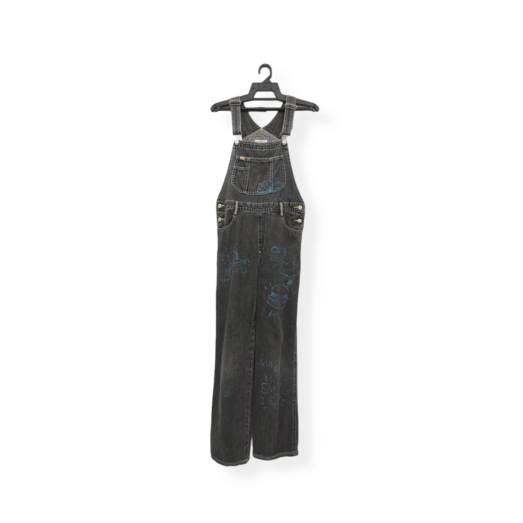 Angel Blue Archive 1990's ANGEL BLUE painter denim waistband overalls Size US 31 - 7 Thumbnail