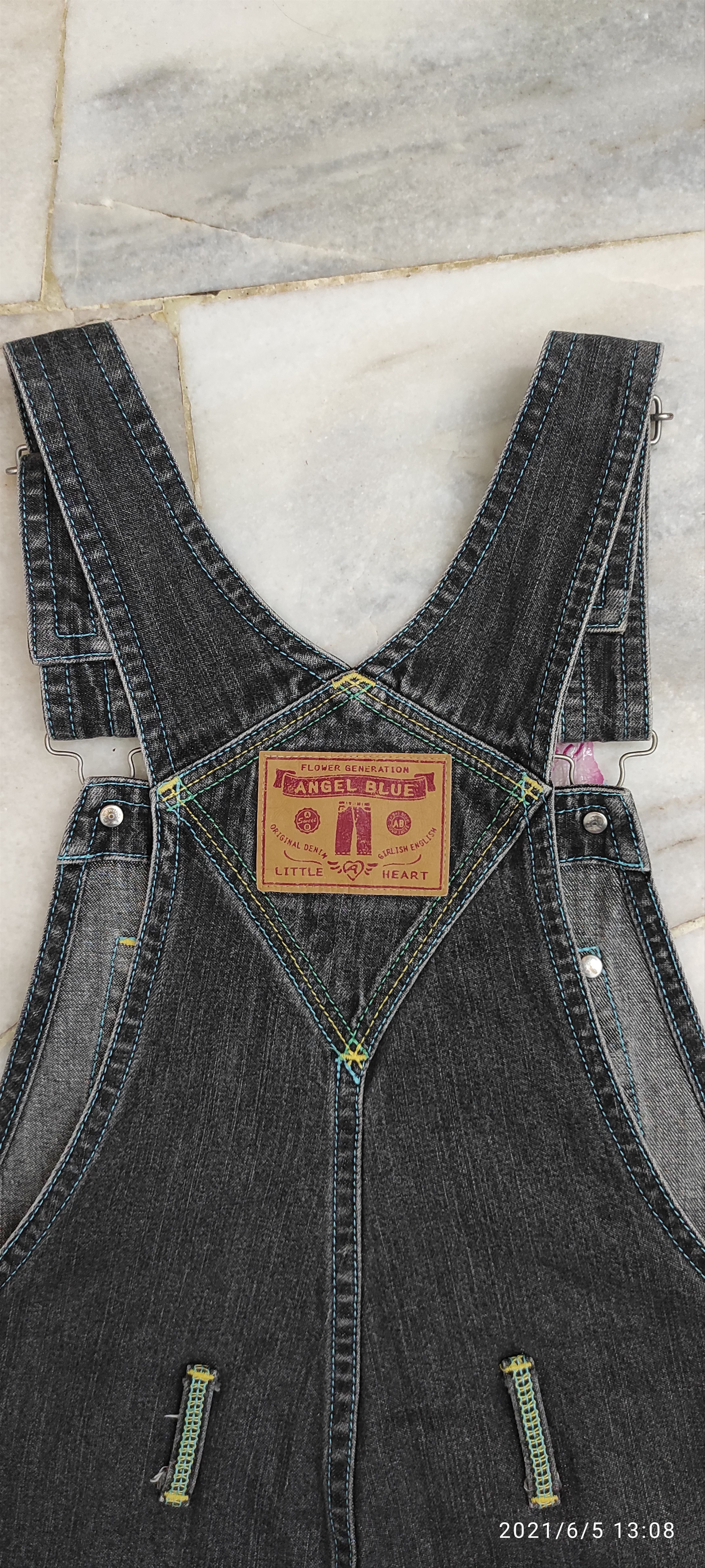 Angel Blue Archive 1990's ANGEL BLUE painter denim waistband overalls Size US 31 - 17 Thumbnail