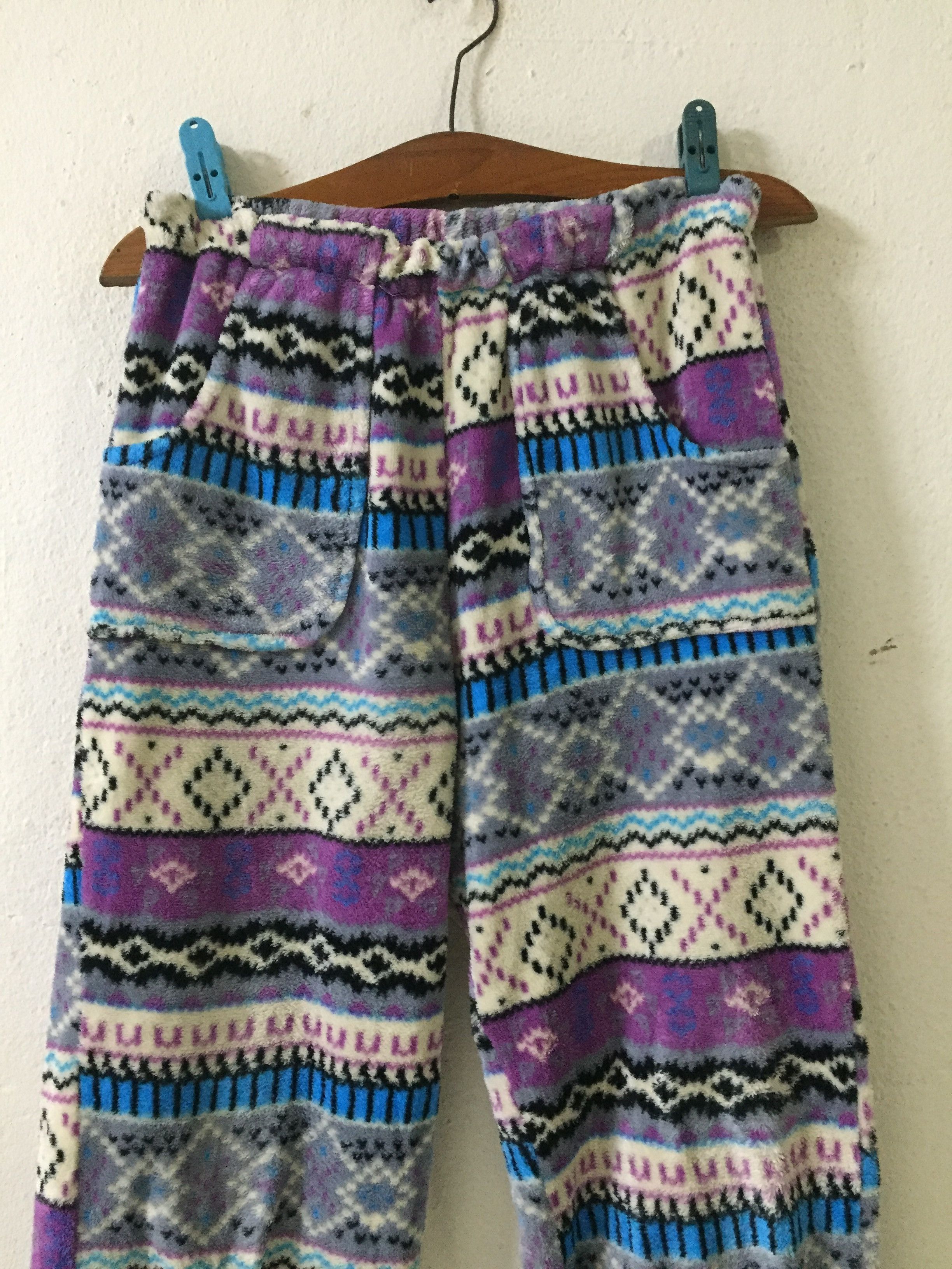Japanese Brand Unbranded Aztec Navajo Hawaiian Style Fleece Pants Size US 31 - 3 Thumbnail