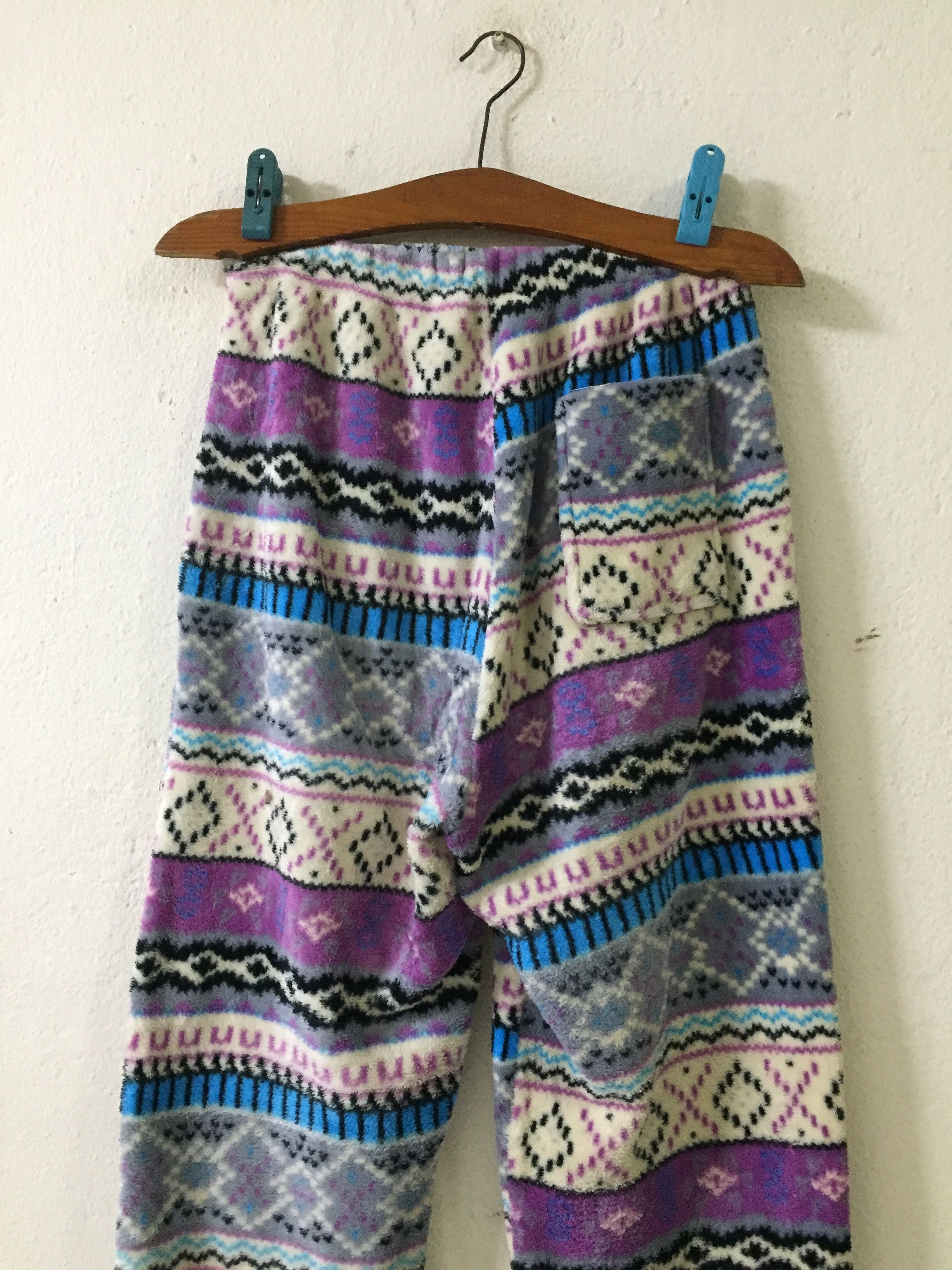 Japanese Brand Unbranded Aztec Navajo Hawaiian Style Fleece Pants Size US 31 - 6 Thumbnail