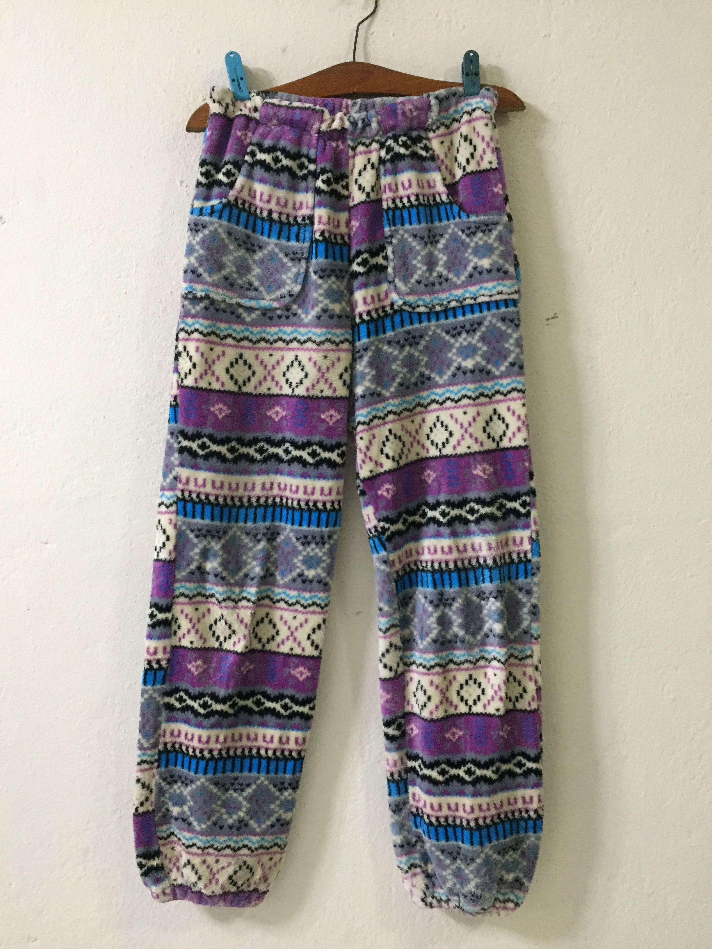Japanese Brand Unbranded Aztec Navajo Hawaiian Style Fleece Pants Size US 31 - 1 Thumbnail