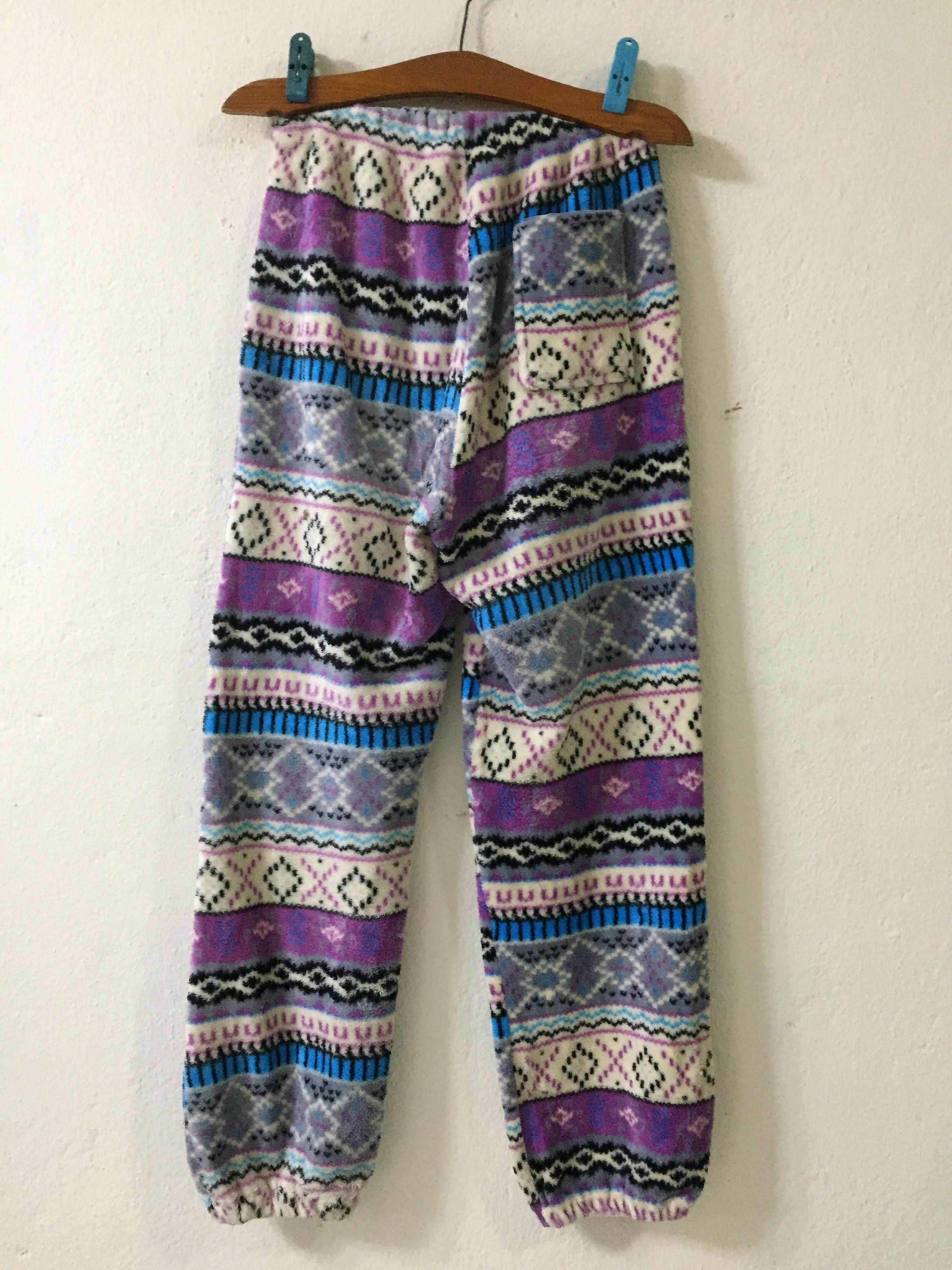 Japanese Brand Unbranded Aztec Navajo Hawaiian Style Fleece Pants Size US 31 - 4 Thumbnail