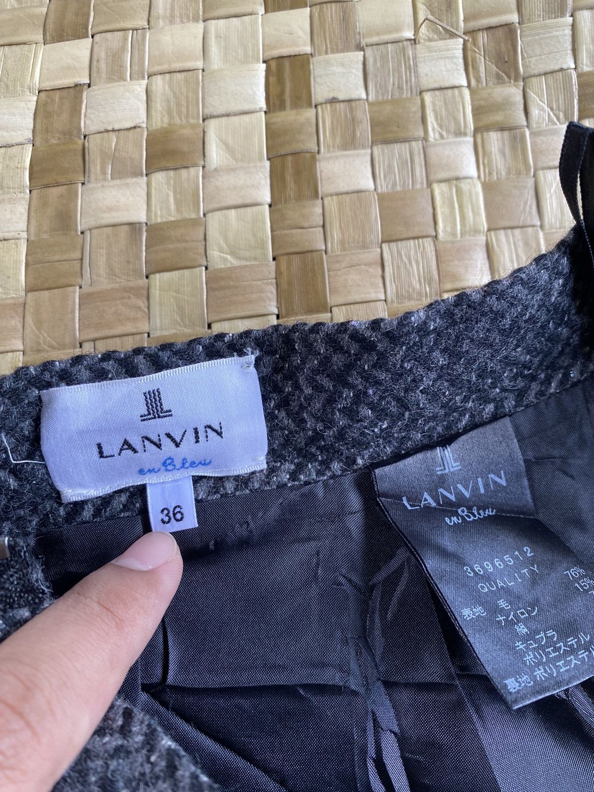 Lanvin Vintage Lanvin Wool Mini Skirts Size 24" / US 00 / IT 34 - 3 Thumbnail