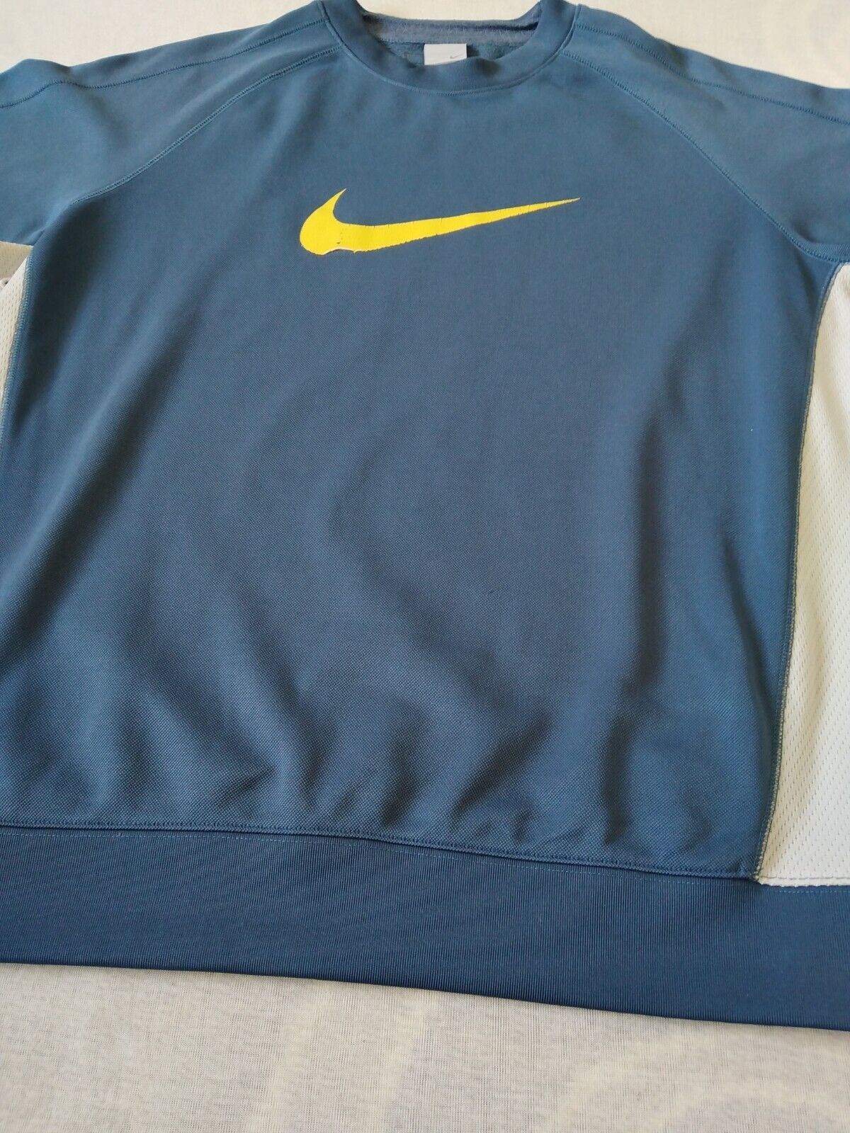 Nike 90s Vintage Nike Athletic Sweatshirt Jumper Big Swoosh Navy Size US L / EU 52-54 / 3 - 2 Thumbnail