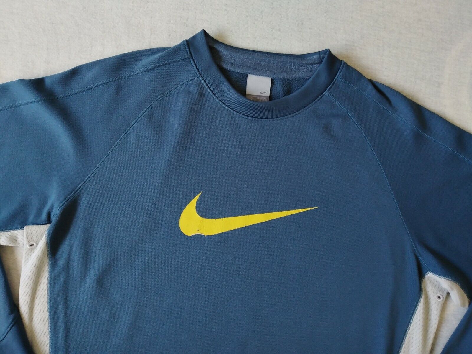 Nike 90s Vintage Nike Athletic Sweatshirt Jumper Big Swoosh Navy Size US L / EU 52-54 / 3 - 3 Thumbnail