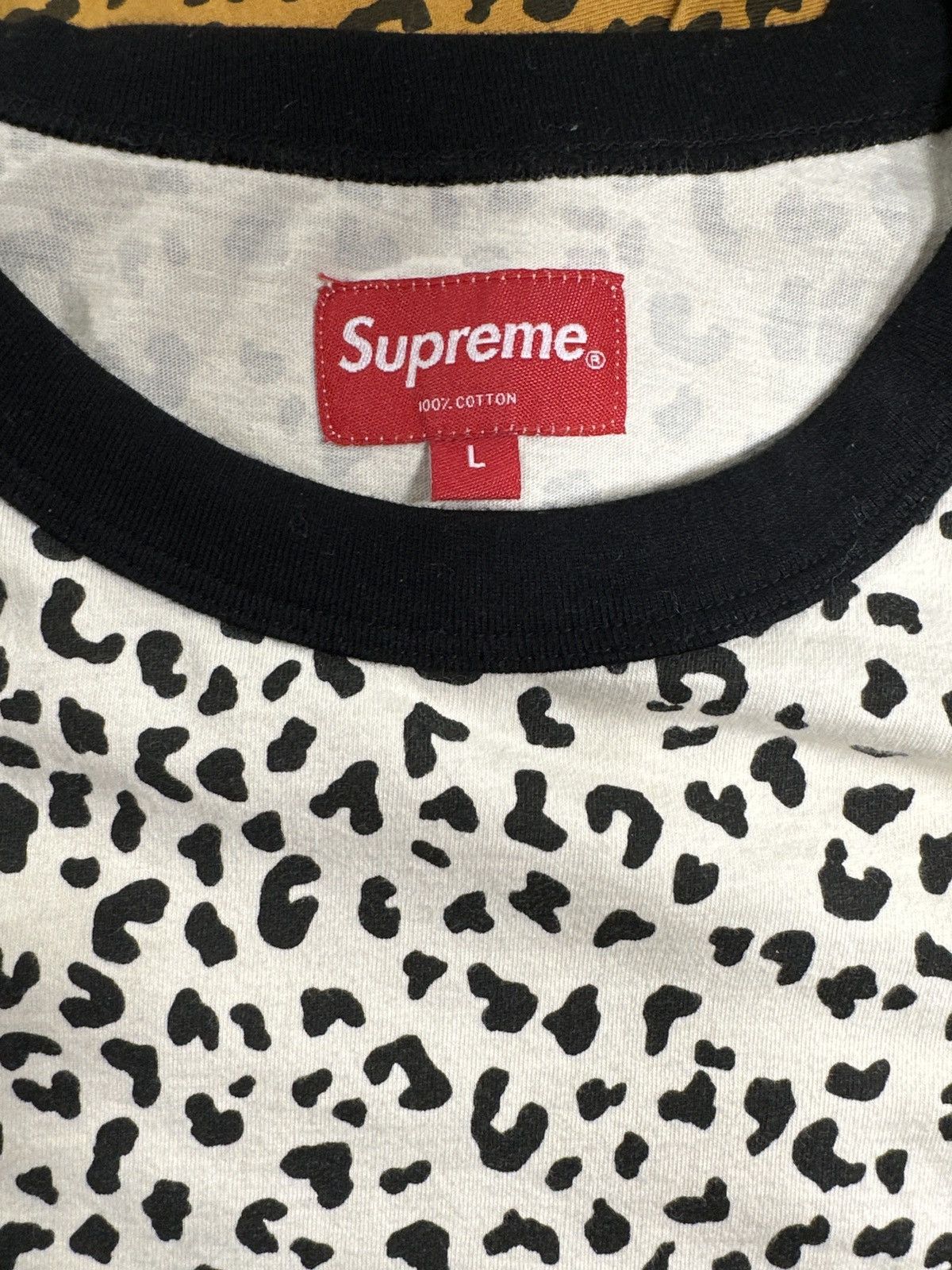 Supreme Supreme leopard pocket tee cream large Size US L / EU 52-54 / 3 - 3 Thumbnail