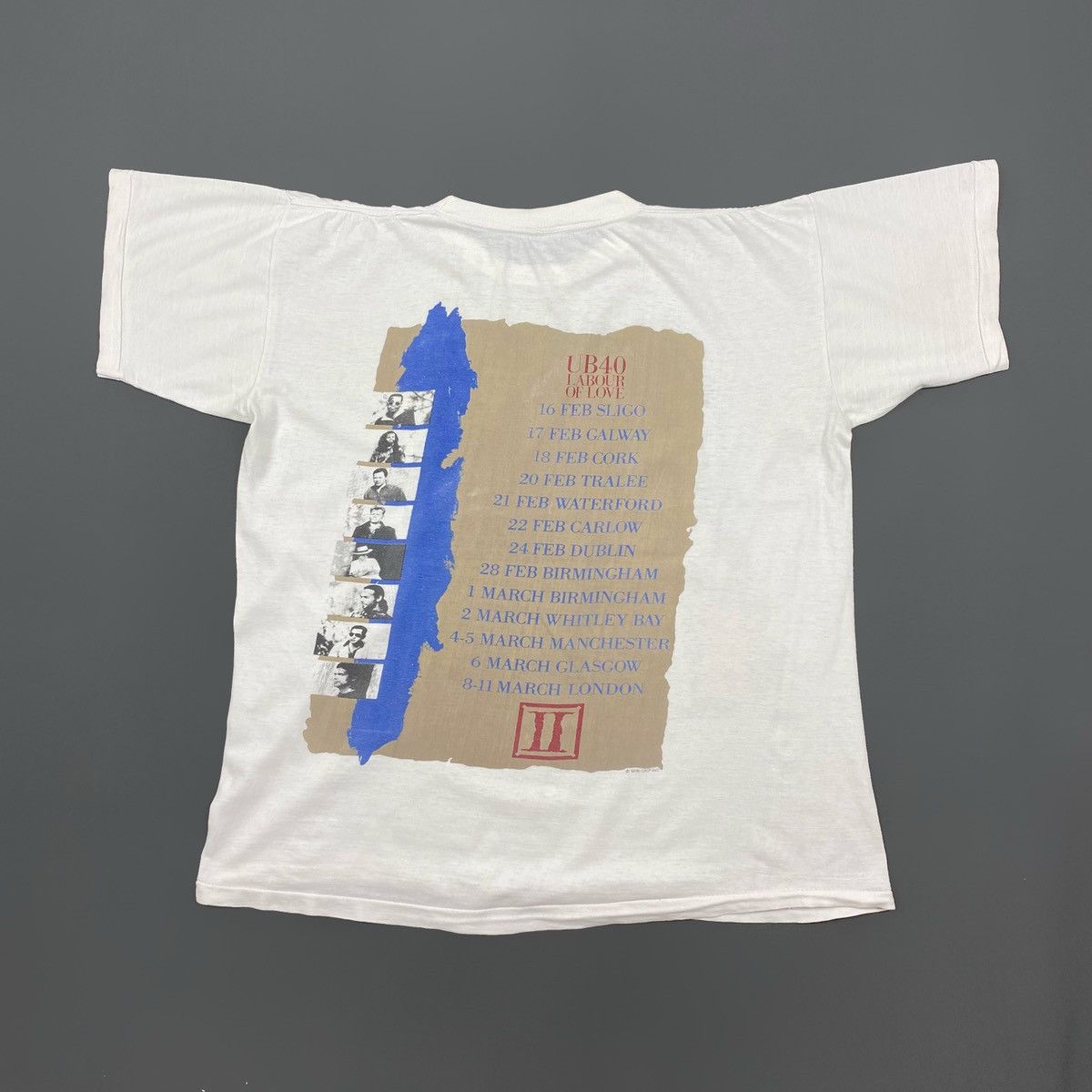 Band Tees 1990 Vintage UB40 Reggae Band Labour Of Love Tour T-Shirt Size US M / EU 48-50 / 2 - 10 Thumbnail