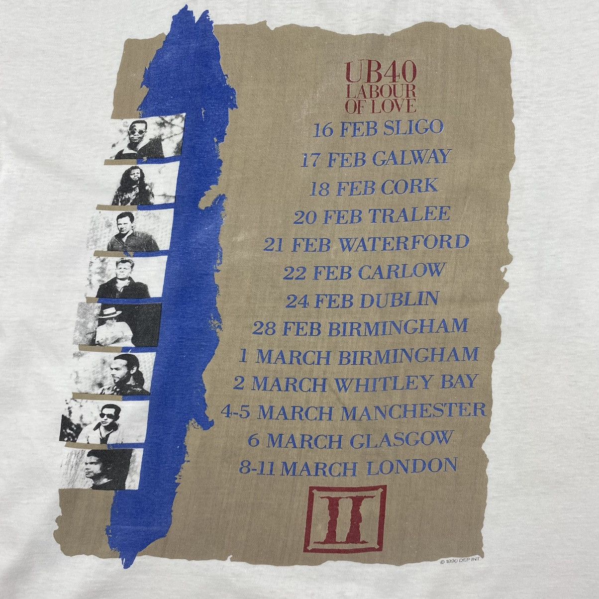 Band Tees 1990 Vintage UB40 Reggae Band Labour Of Love Tour T-Shirt Size US M / EU 48-50 / 2 - 11 Thumbnail
