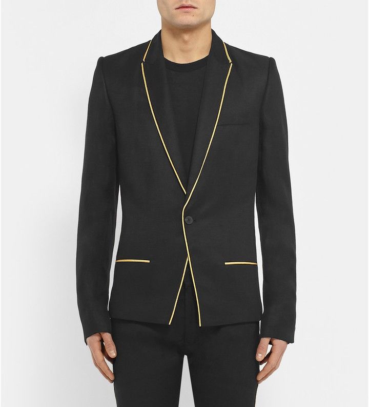 Haider Ackermann Haider Ackermann black blazer with gold piping Size 36R - 1 Thumbnail