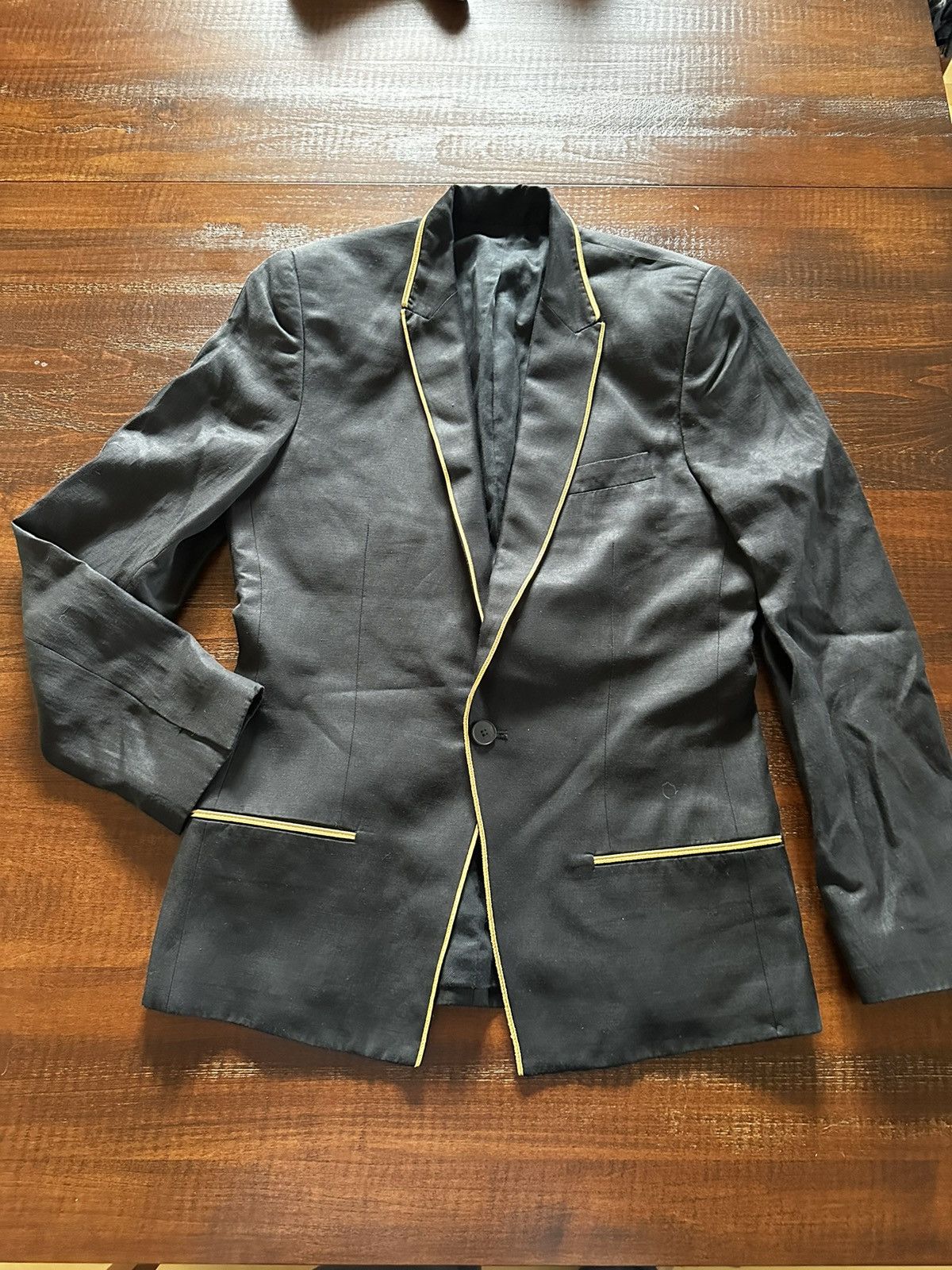 Haider Ackermann Haider Ackermann black blazer with gold piping Size 36R - 6 Thumbnail