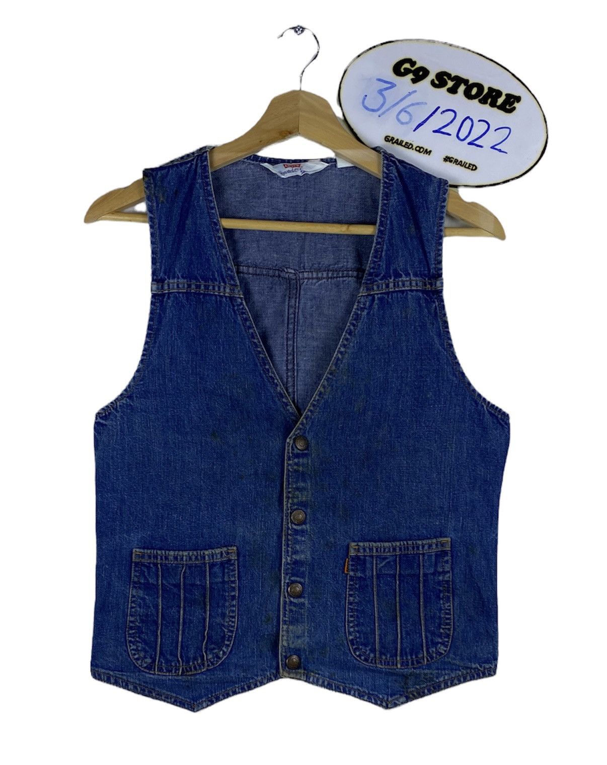 Levi's Vintage Levi’s Panatela Tops 80s Orange Tab Denim Vest Size S / US 4 / IT 40 - 1 Thumbnail