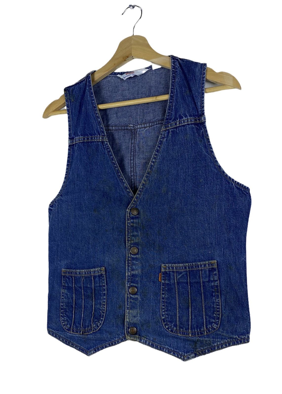 Levi's Vintage Levi’s Panatela Tops 80s Orange Tab Denim Vest Size S / US 4 / IT 40 - 2 Thumbnail