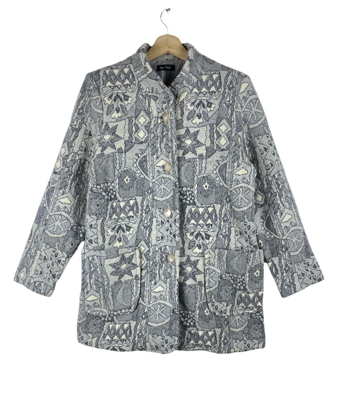 Japanese Brand Vintage Rip Tide Button Up Little MoHair Coat Jacket Size US M / EU 48-50 / 2 - 1 Thumbnail